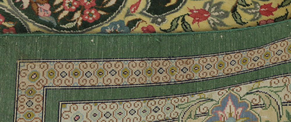 Late 20th-Century Handwoven Persian Silk Rug