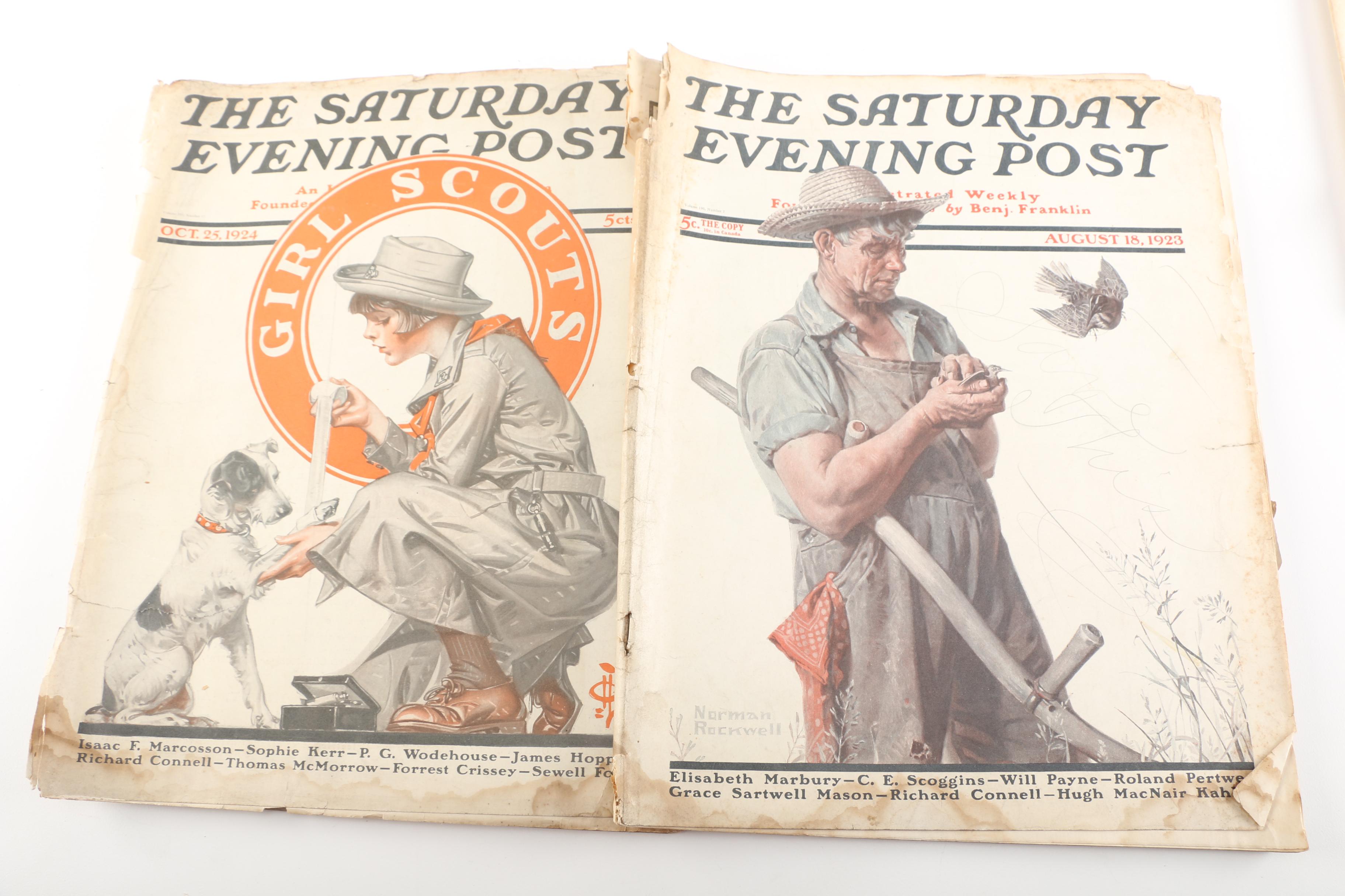 Collection of 1920s and 1930s Magazines Including "The Saturday Evening Post"