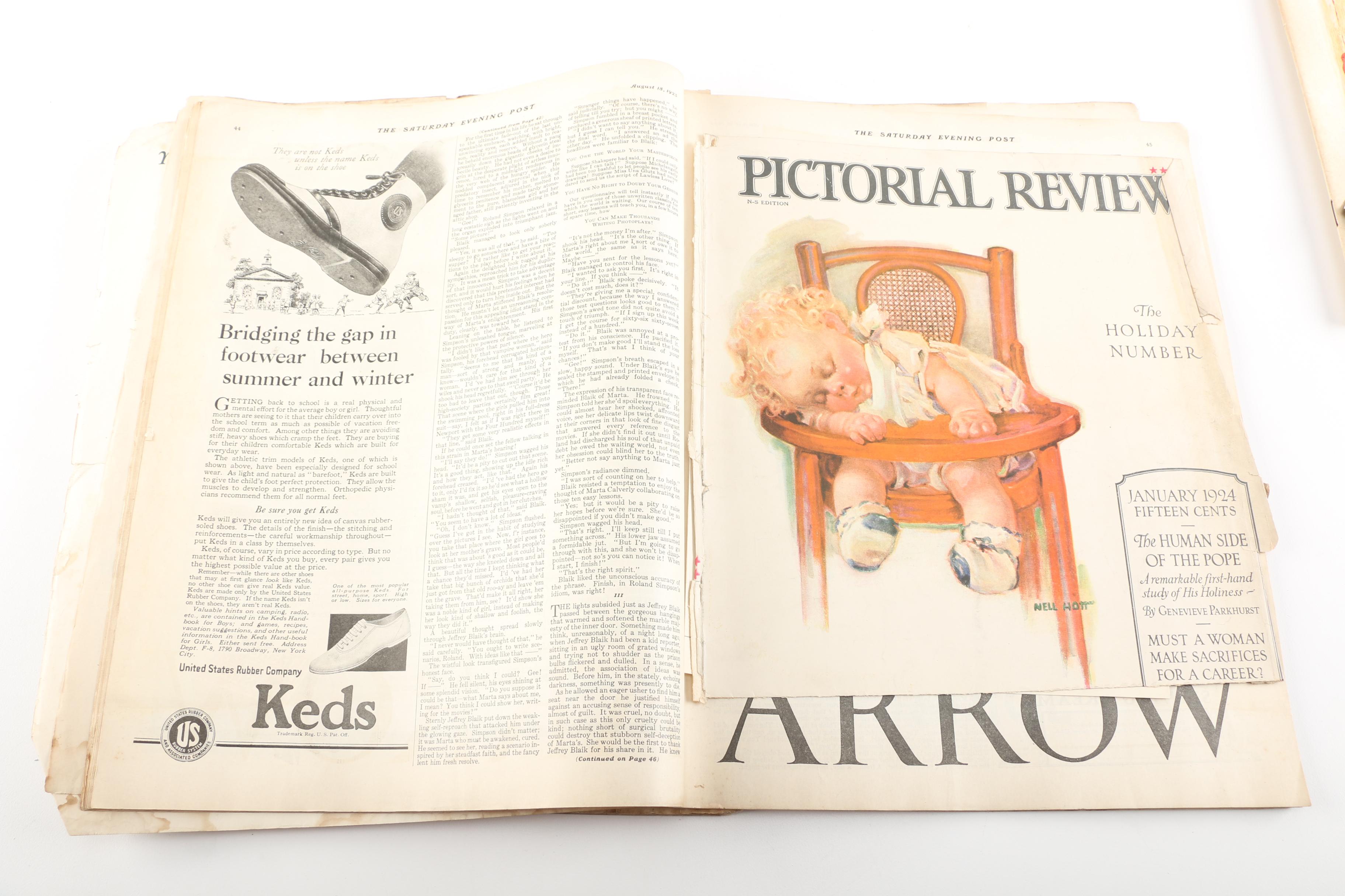 Collection of 1920s and 1930s Magazines Including "The Saturday Evening Post"