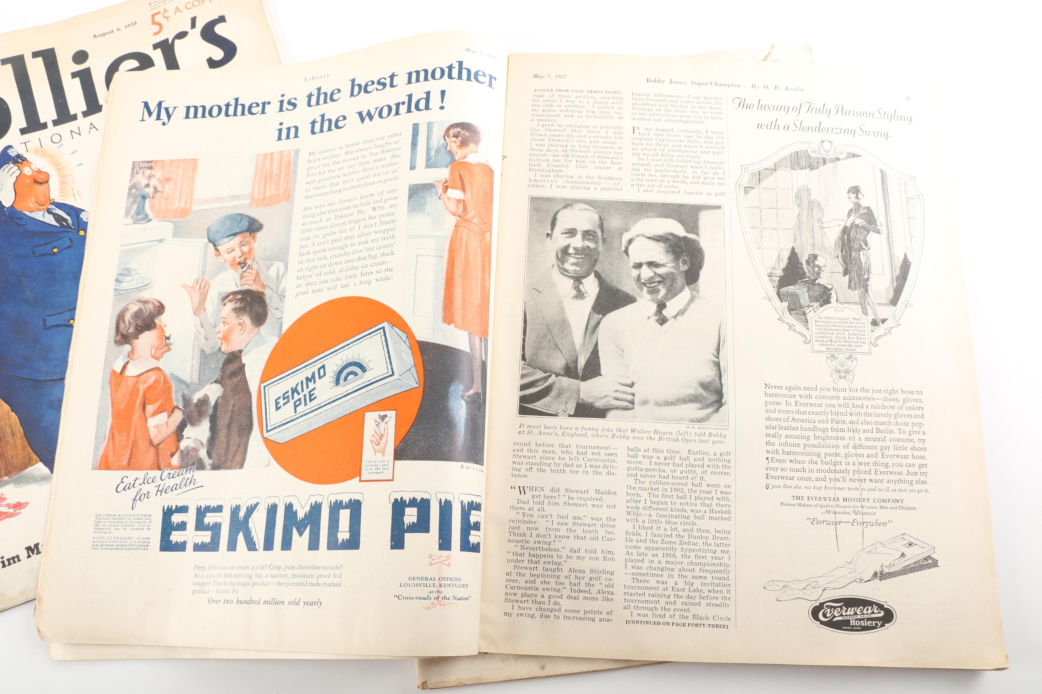 Collection of 1920s and 1930s Magazines Including "The Saturday Evening Post"