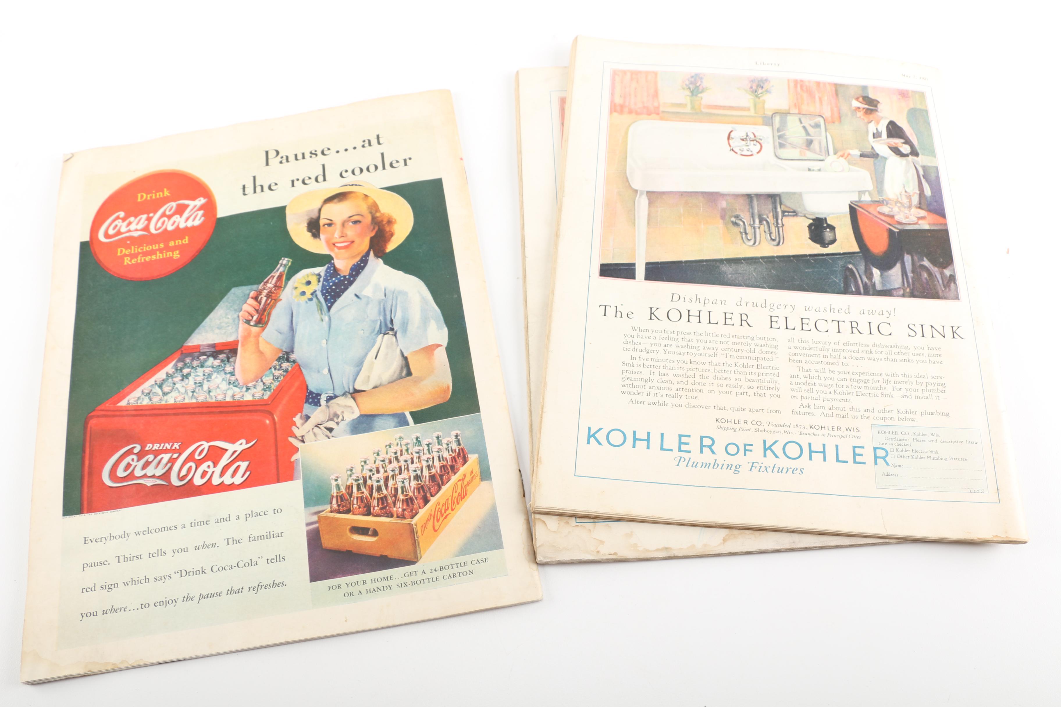 Collection of 1920s and 1930s Magazines Including "The Saturday Evening Post"