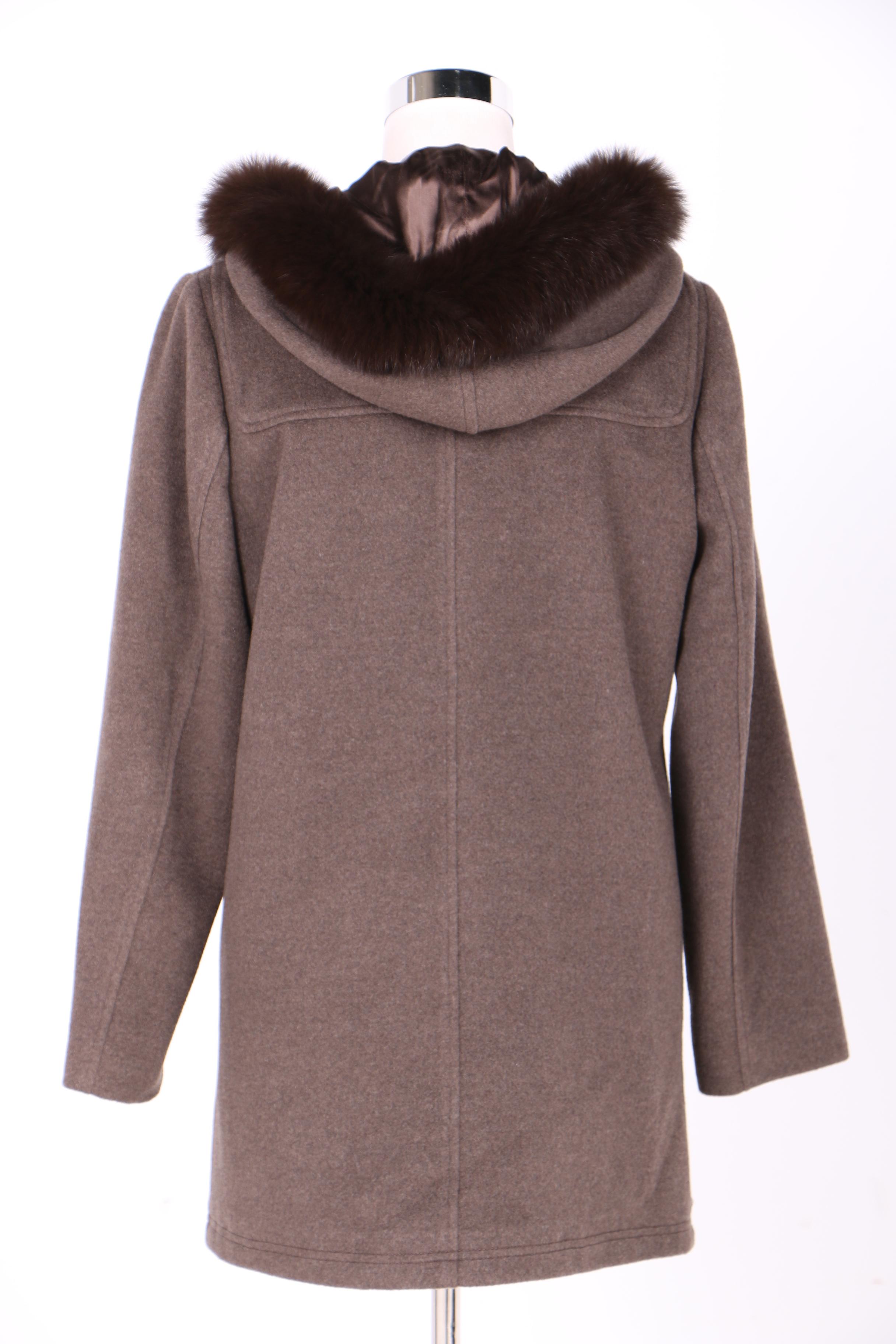 Sofia Cashmere Coat with Fox Fur Trim