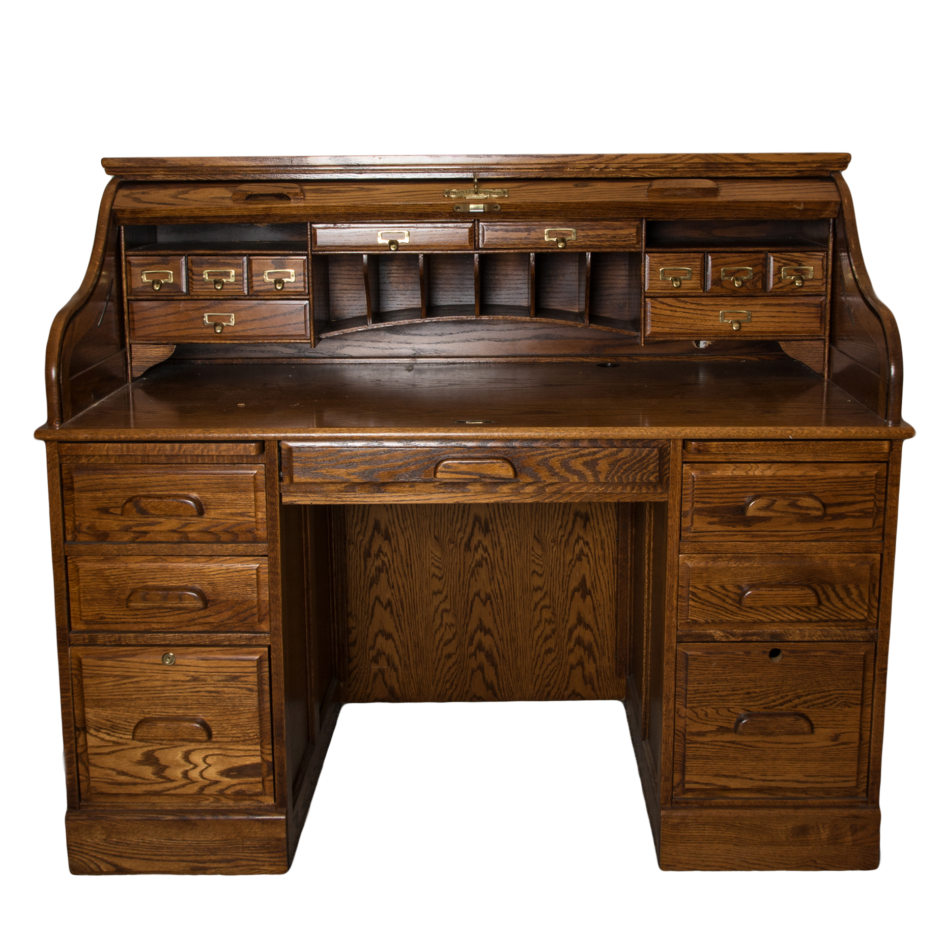 Oak Roll Top Desk by Winners Only Inc.