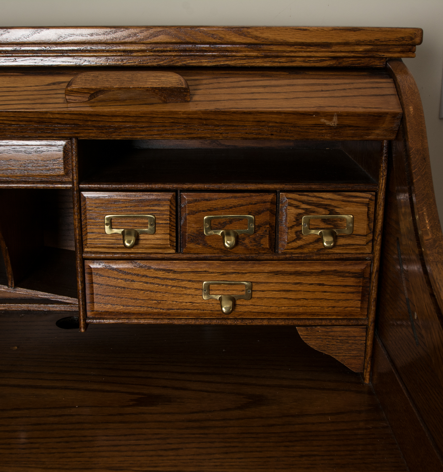 Oak Roll Top Desk by Winners Only Inc.