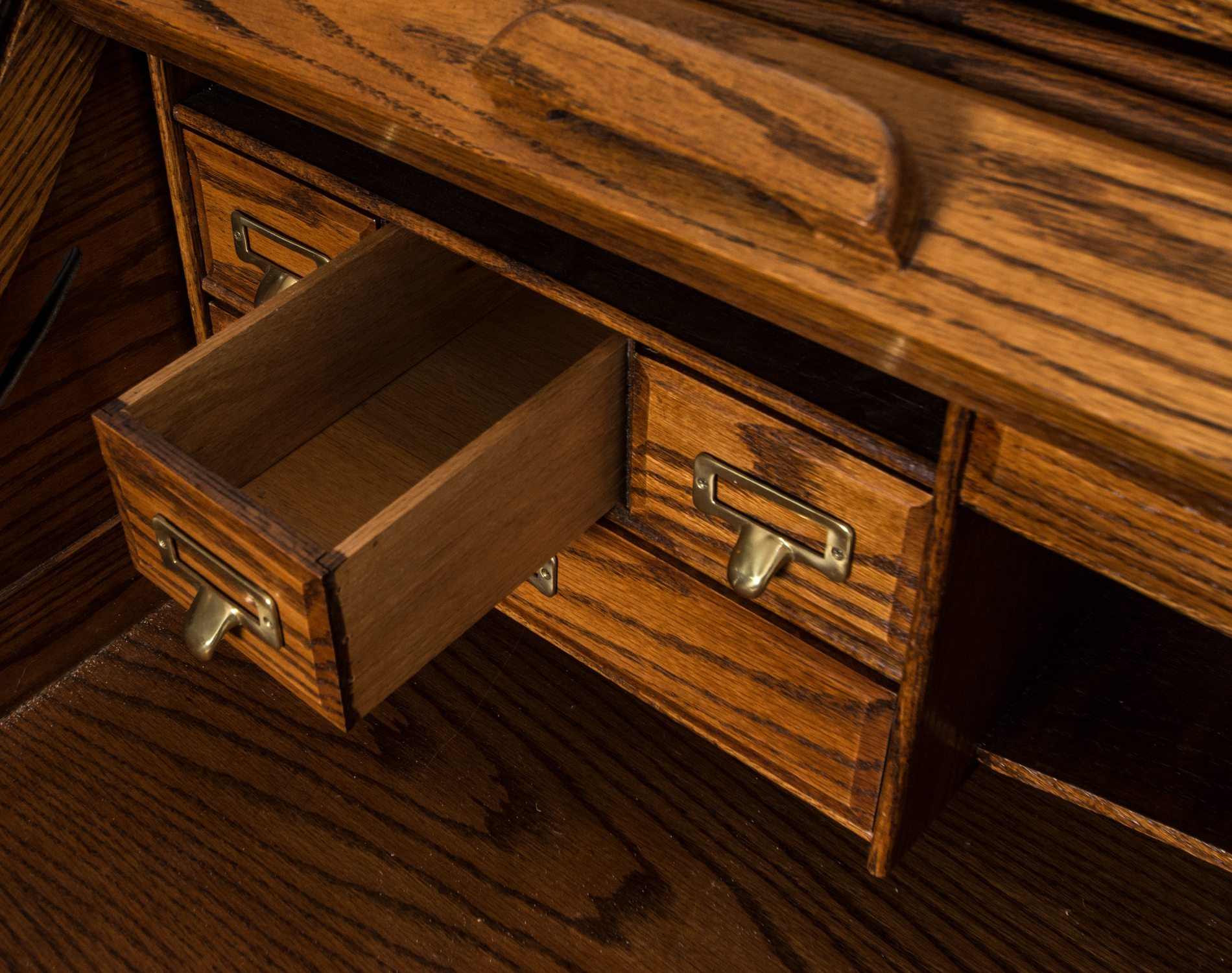 Oak Roll Top Desk by Winners Only Inc.