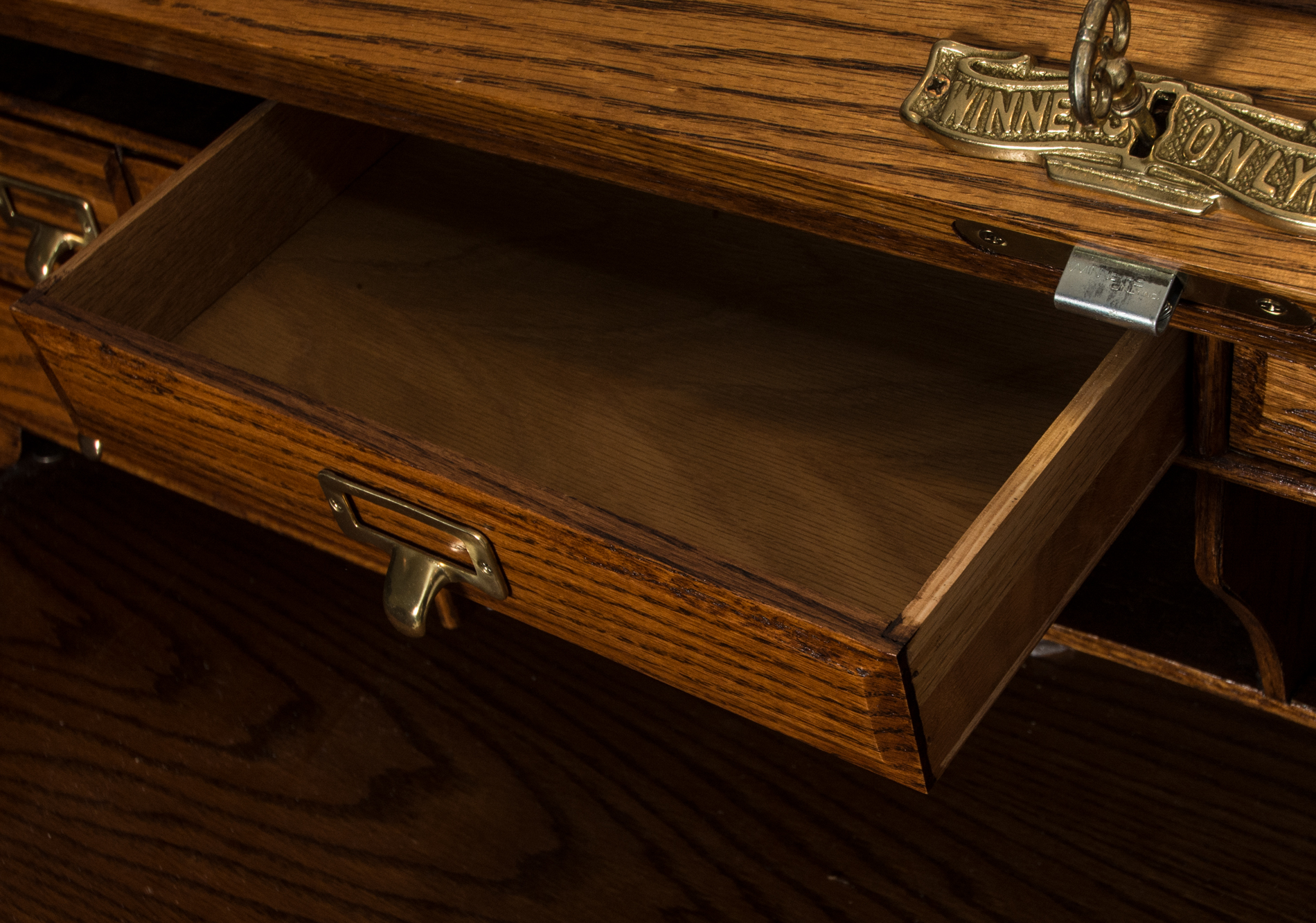 Oak Roll Top Desk by Winners Only Inc.