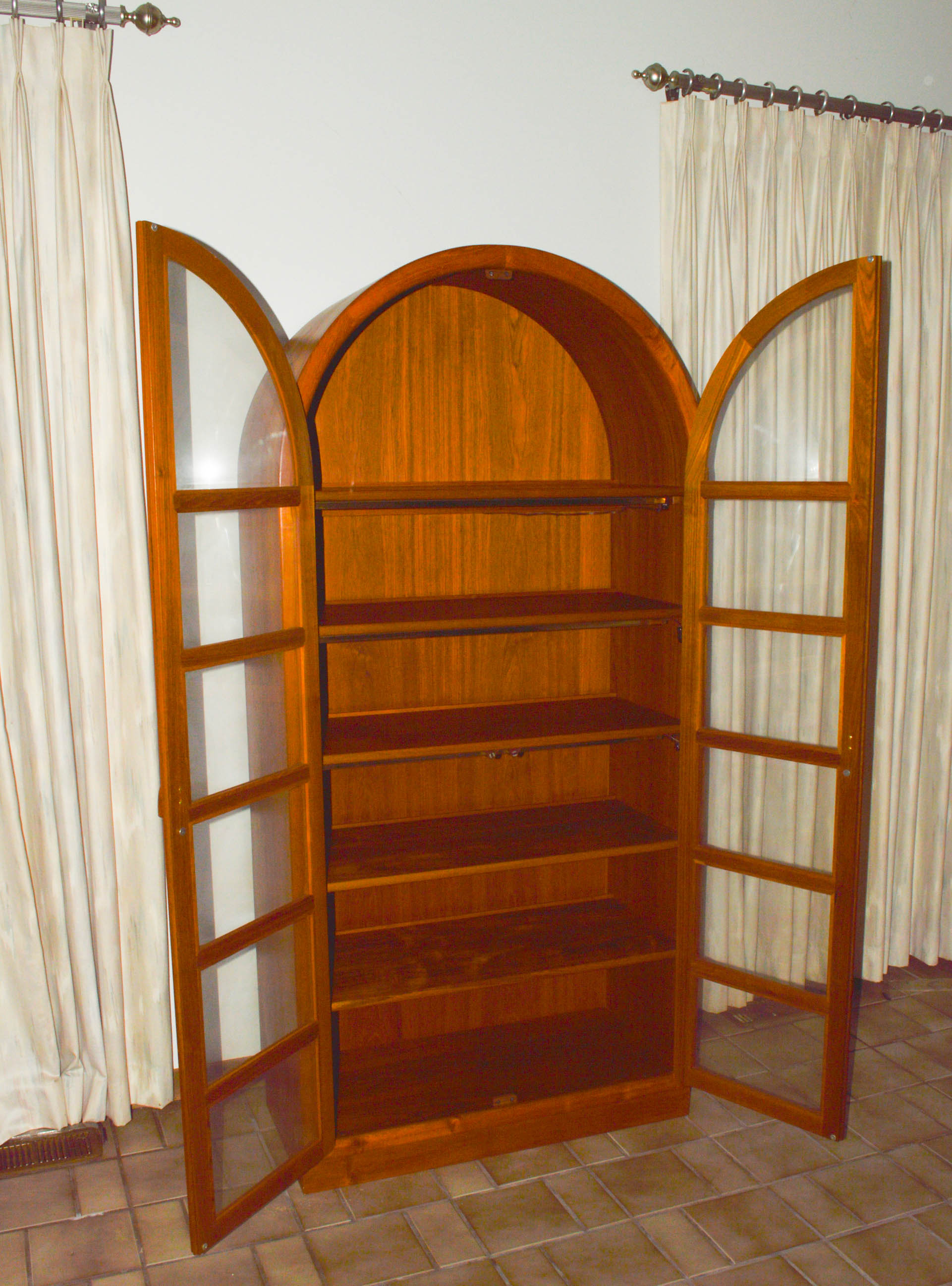 Danish Modern Lighted Curio Cabinet