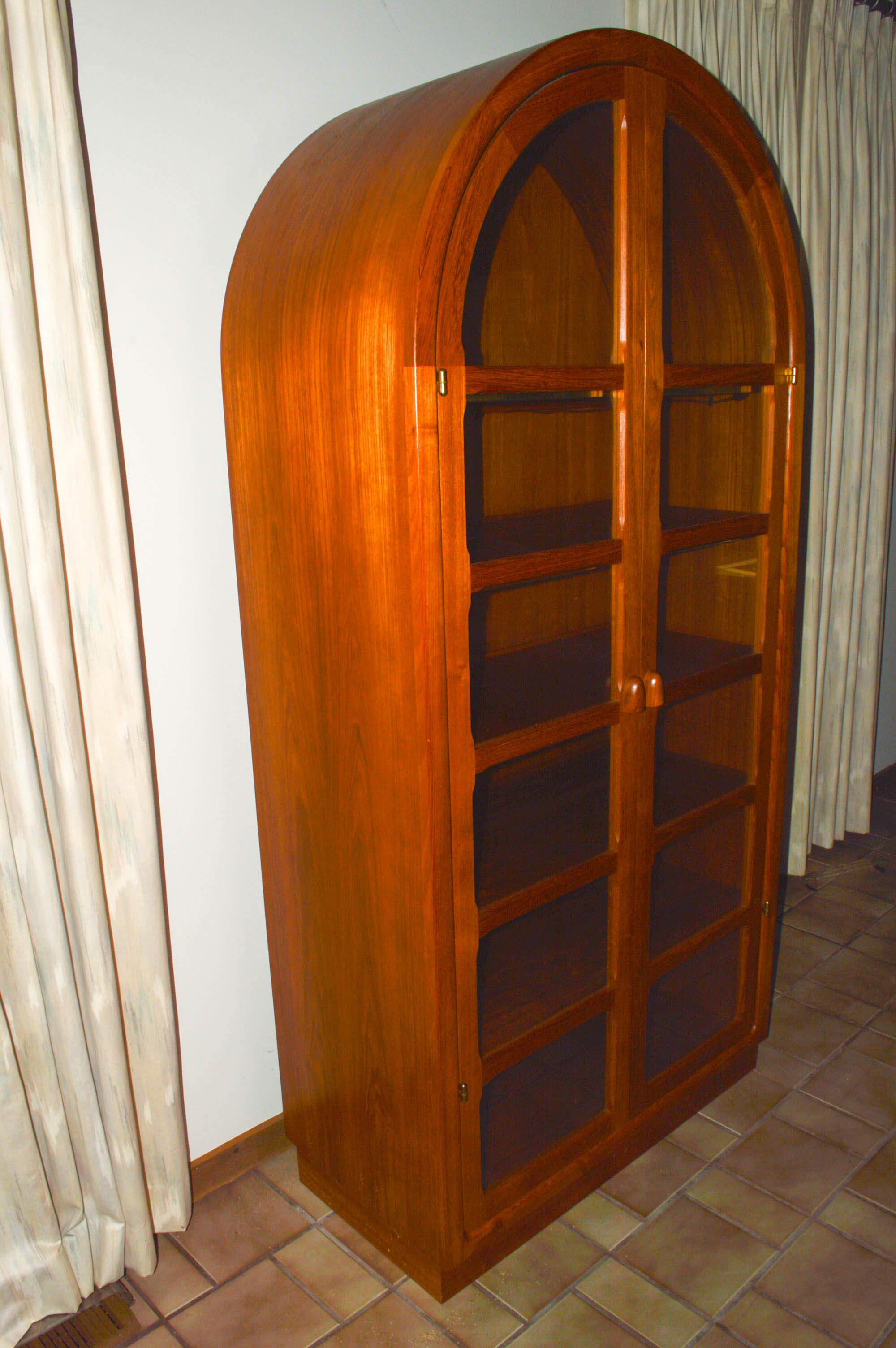 Danish Modern Lighted Curio Cabinet
