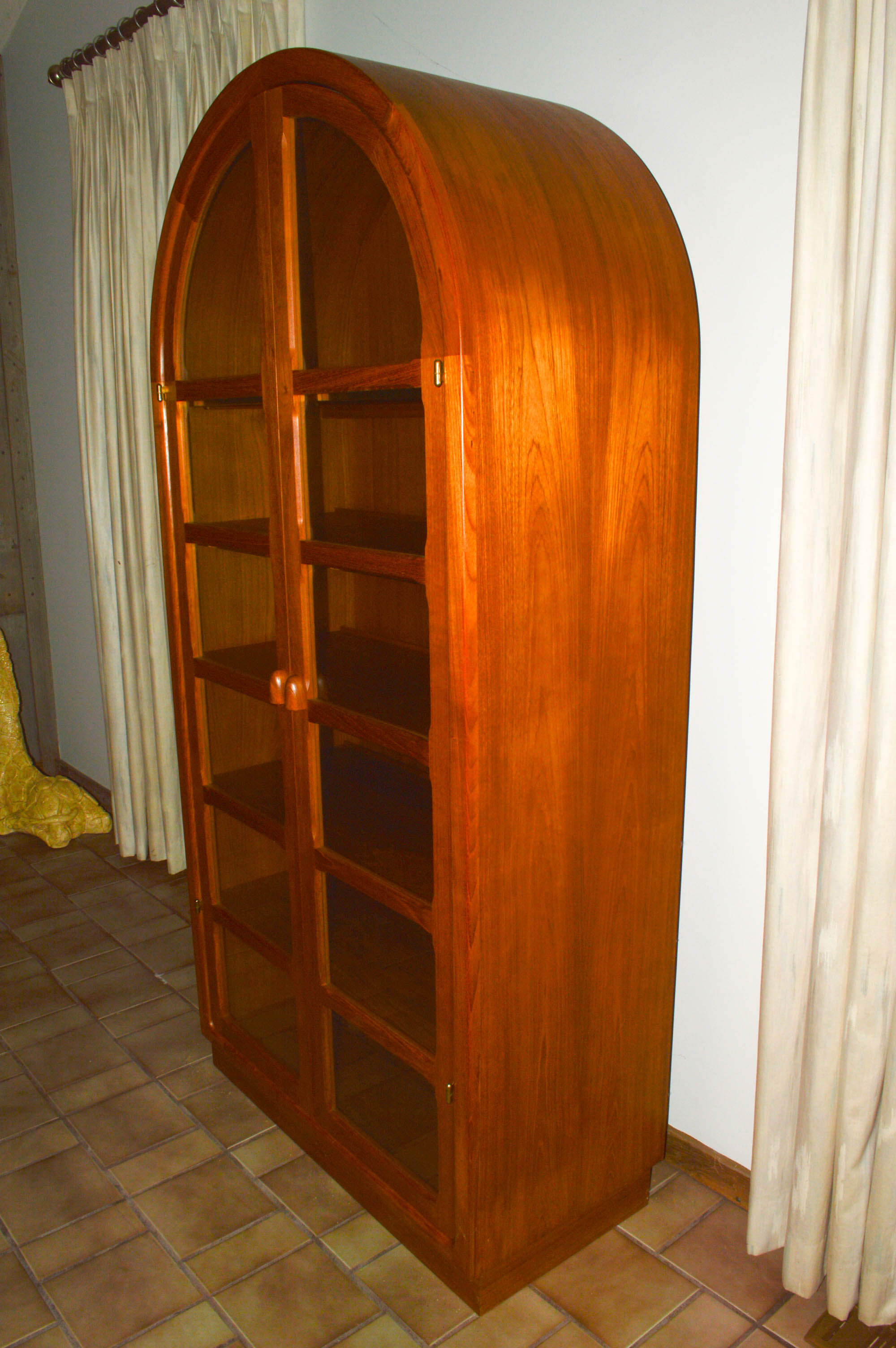 Danish Modern Lighted Curio Cabinet