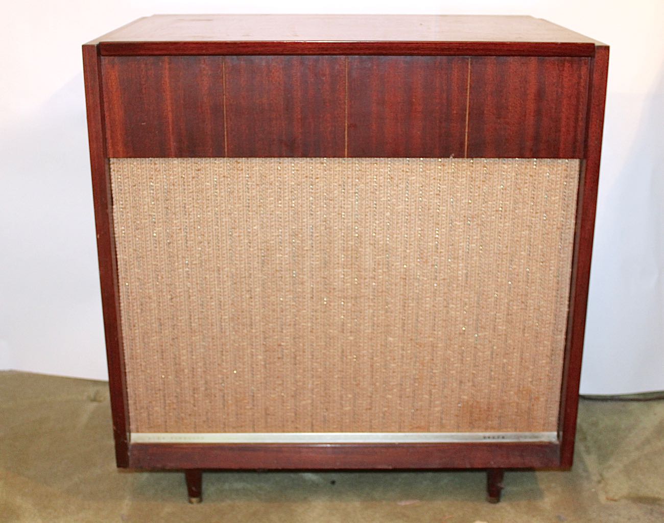 Vintage Decca Hi-Fonic Record Player Console in Wood Cabinet