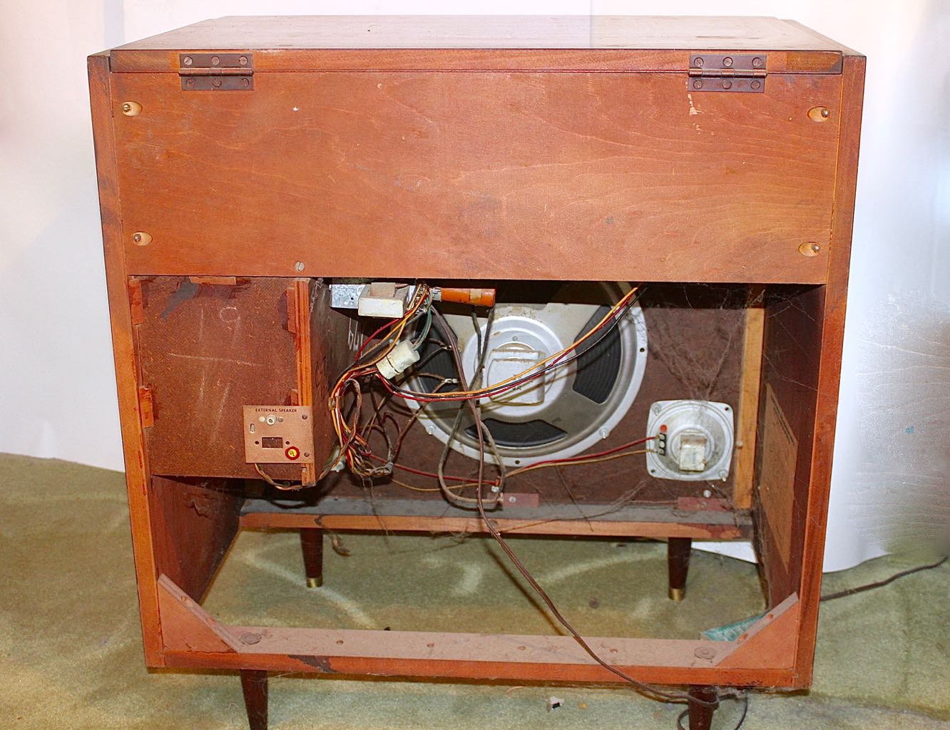 Vintage Decca Hi-Fonic Record Player Console in Wood Cabinet