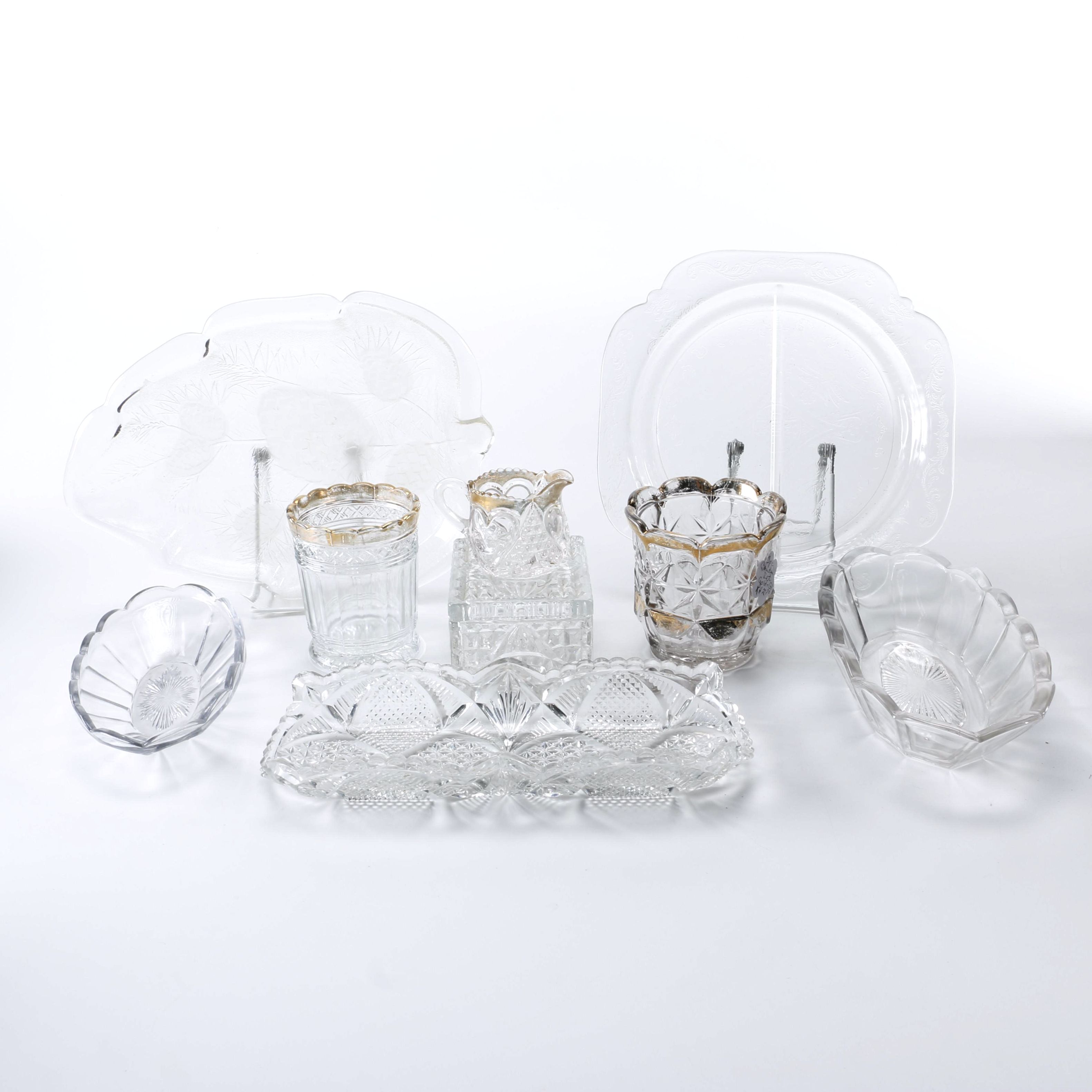 Clear Depression Glass Plate and Others