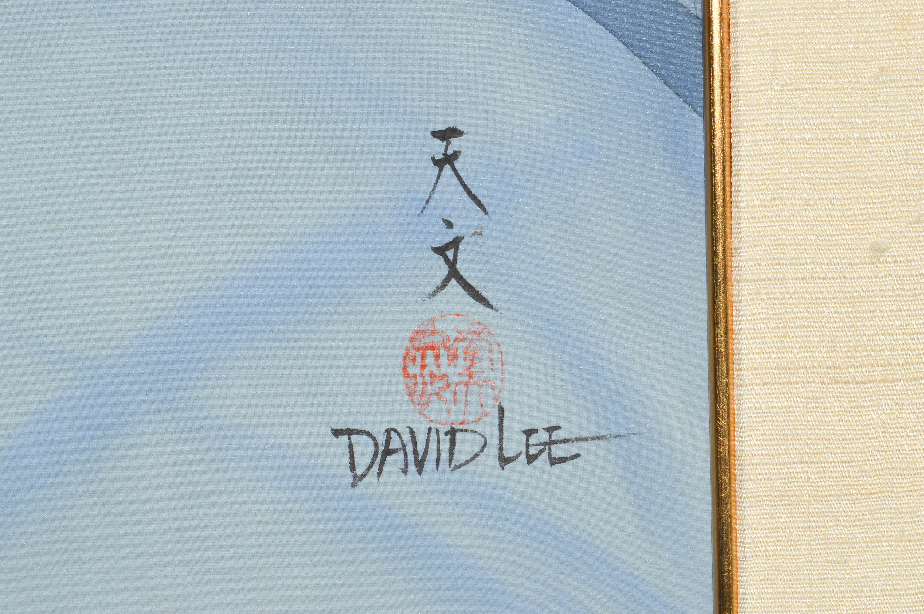 David Lee Mixed Media on Stretched Silk Over Canvas Painting