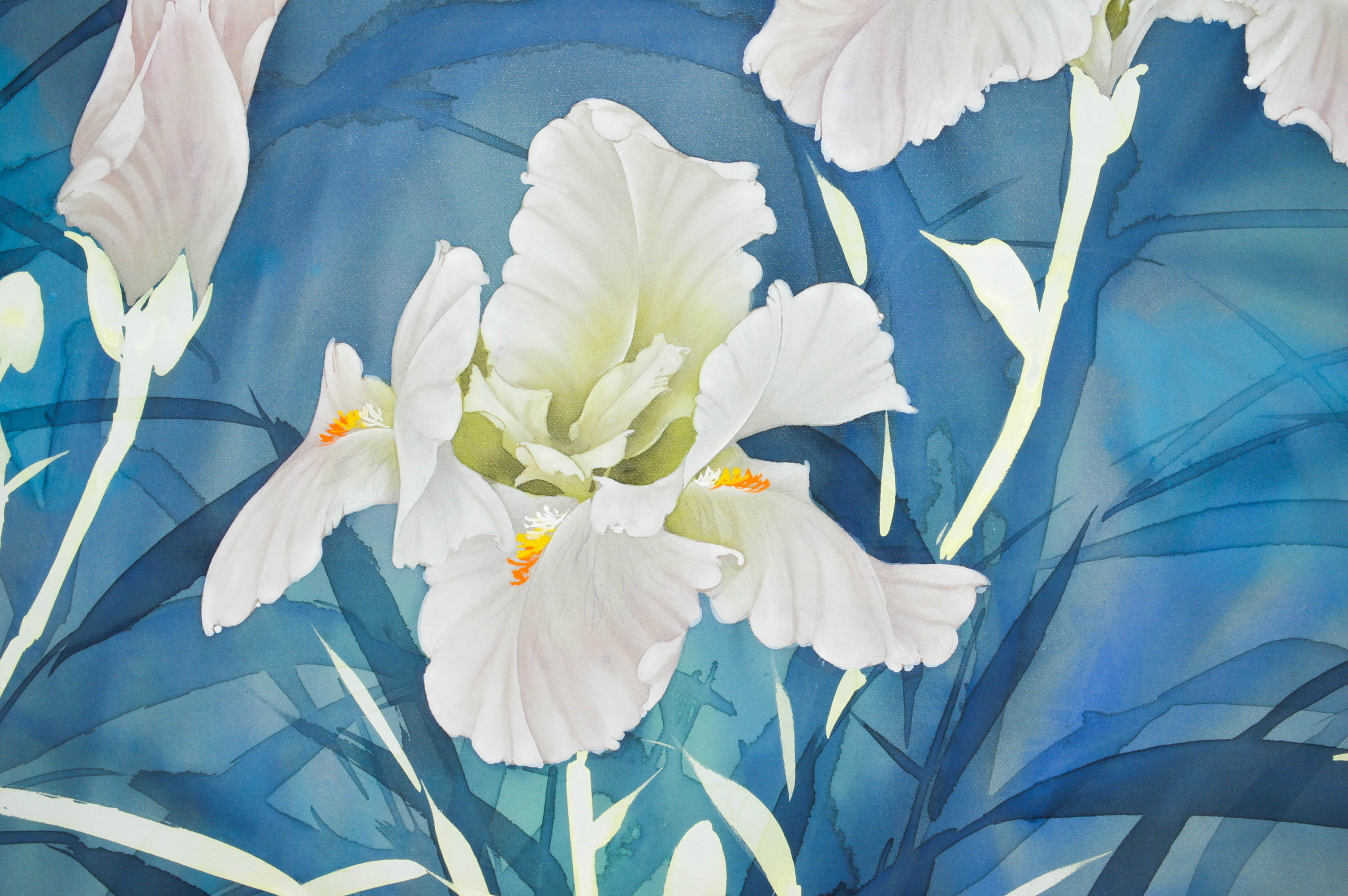 David Lee Mixed Media on Stretched Silk Over Canvas Painting