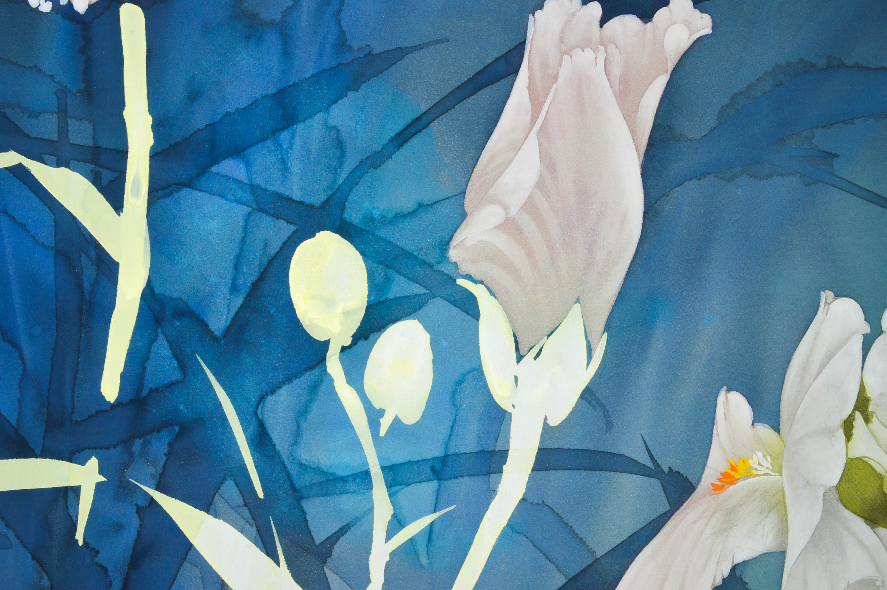 David Lee Mixed Media on Stretched Silk Over Canvas Painting