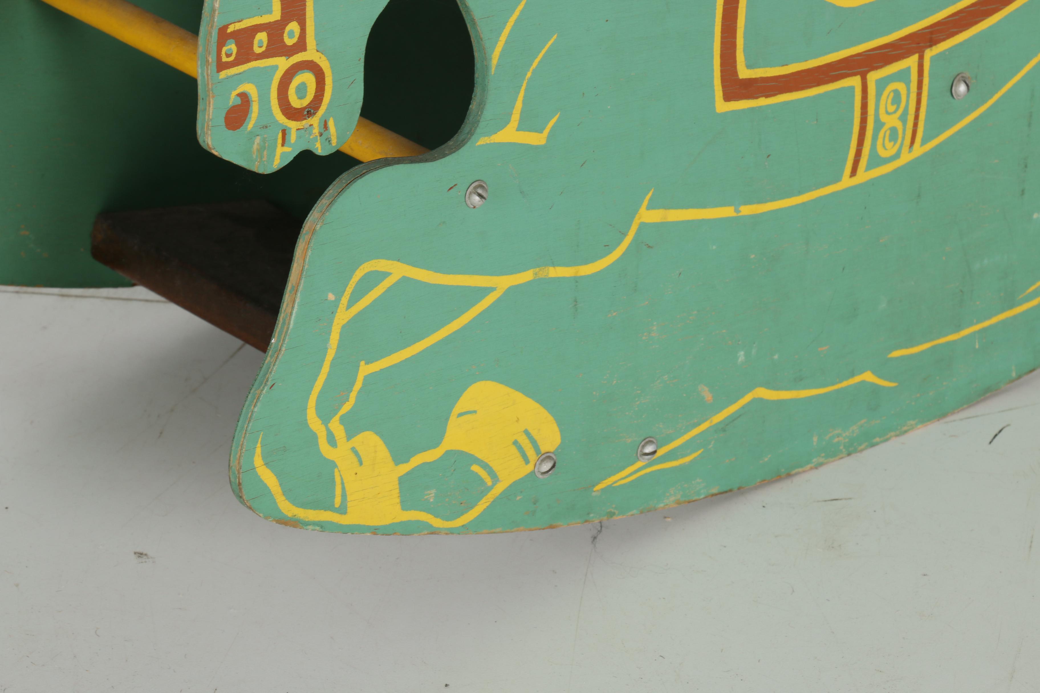Hand-Painted Wooden Rocking Horse Bench