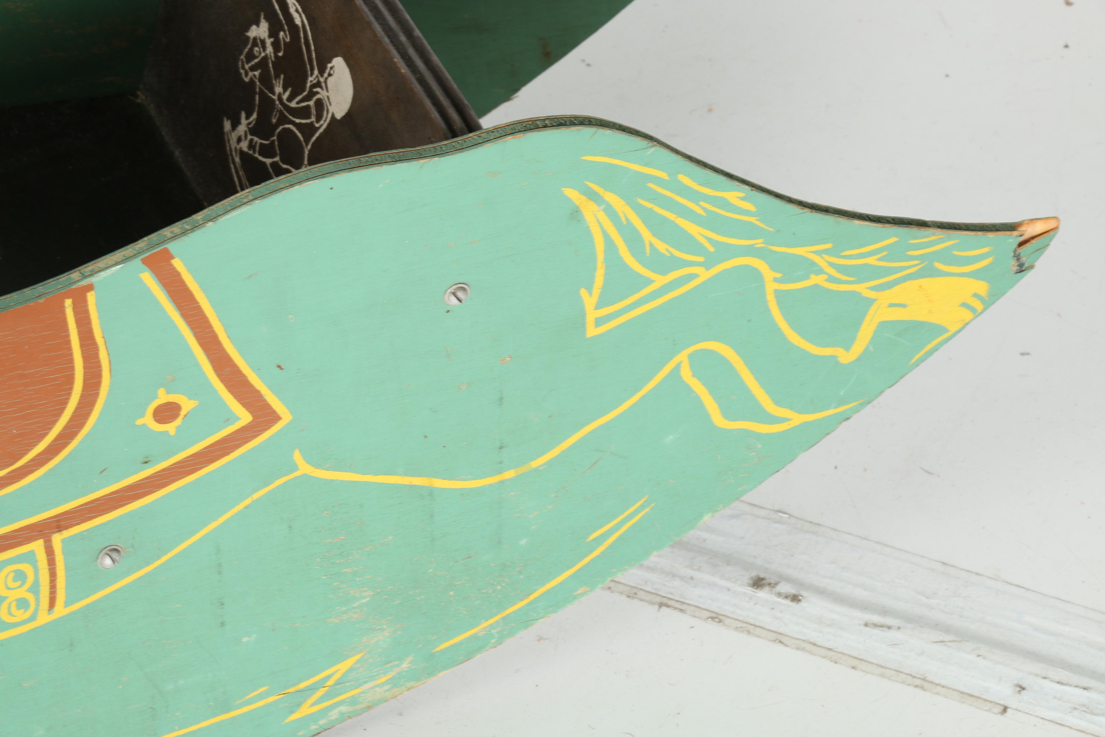 Hand-Painted Wooden Rocking Horse Bench