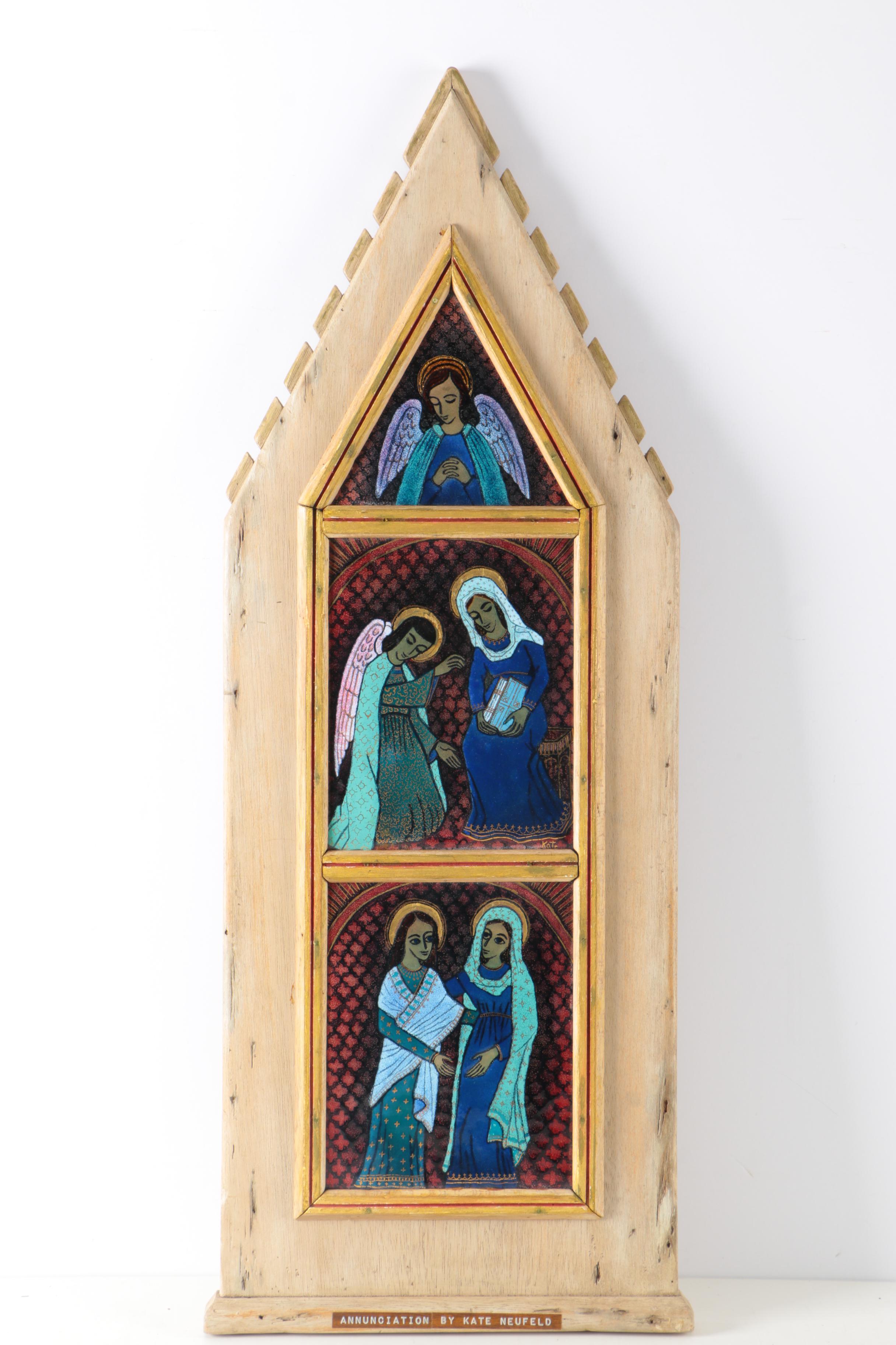 Kate Neufeld Enamel Triptych "Annunciation"