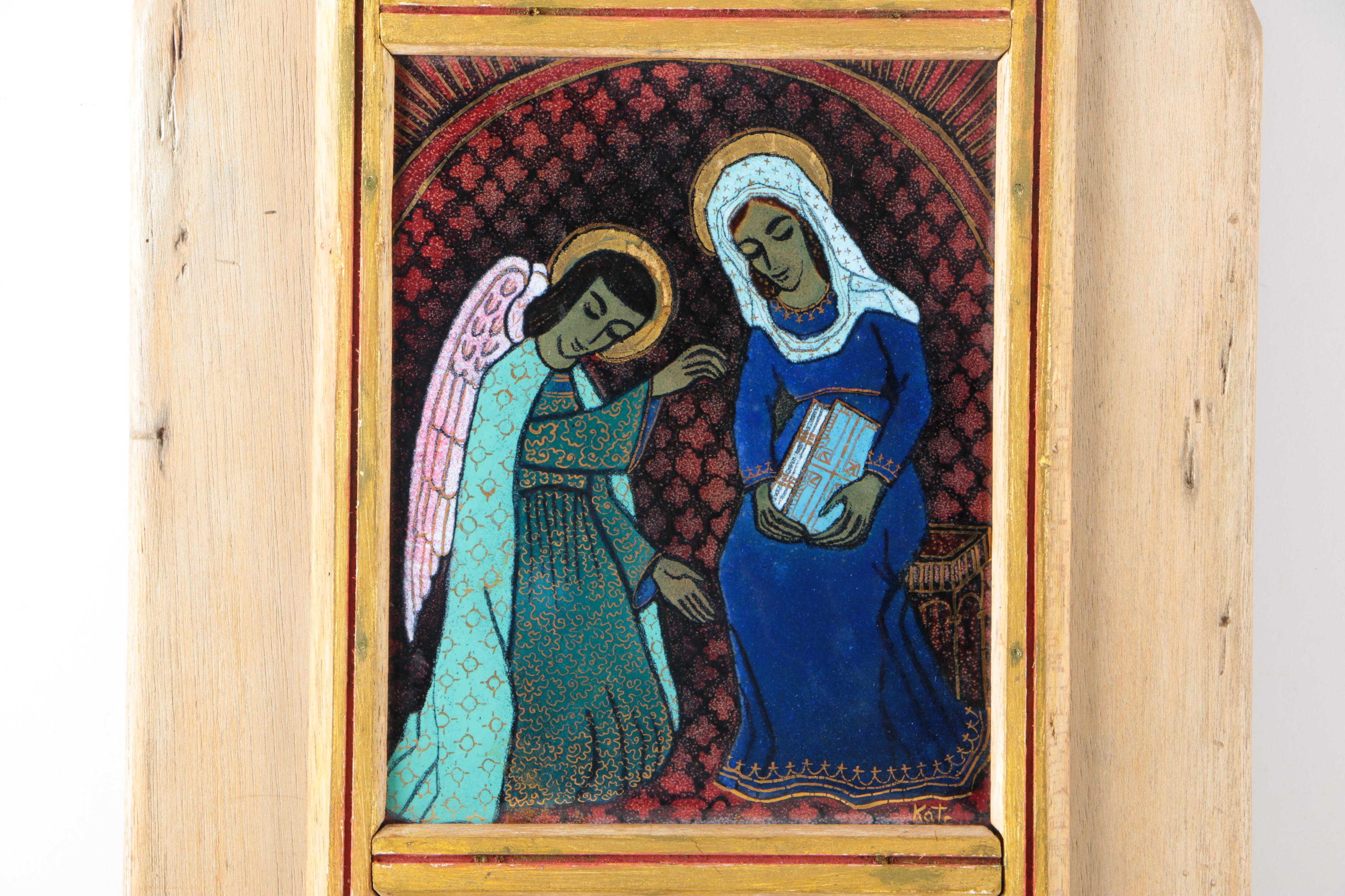 Kate Neufeld Enamel Triptych "Annunciation"