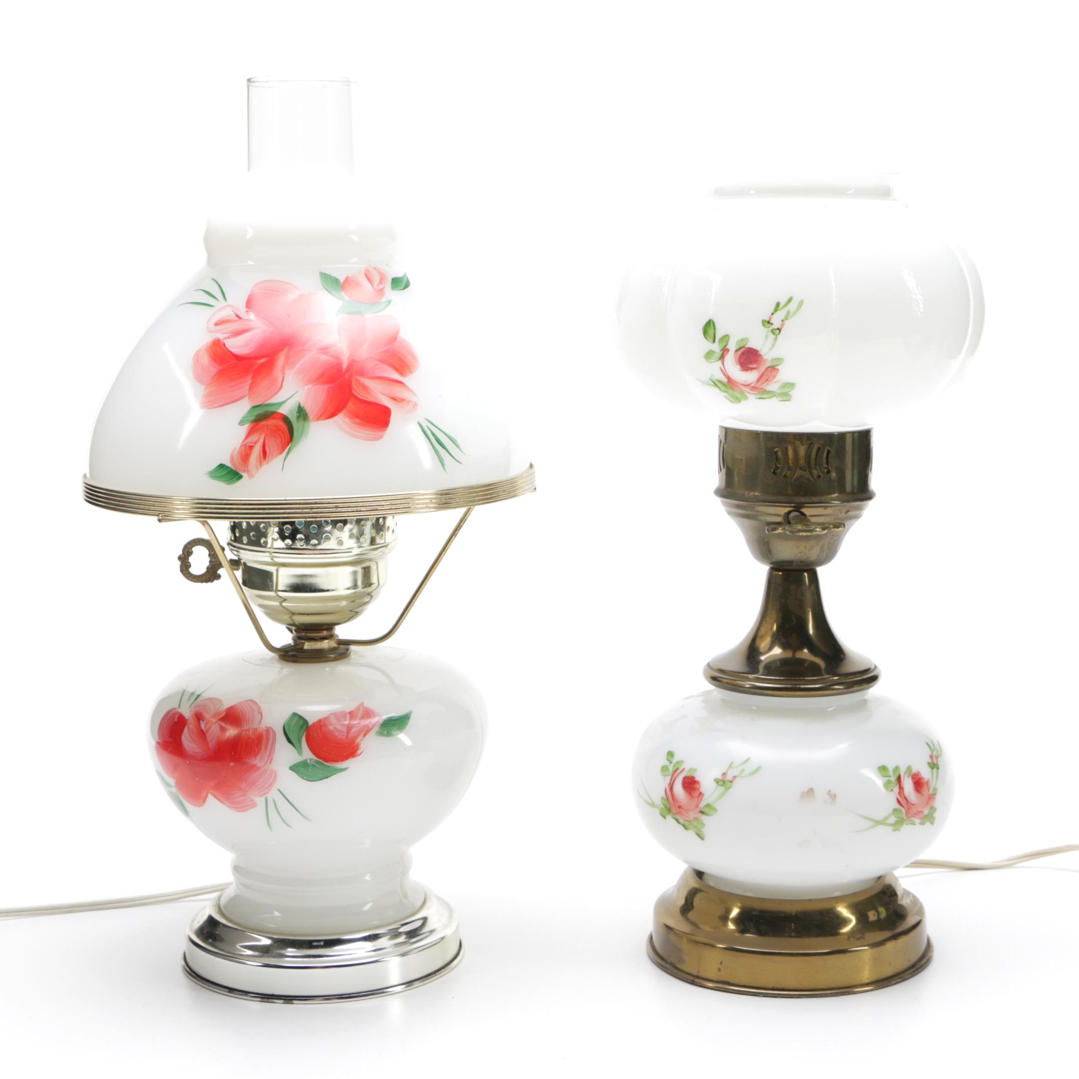 Pair of Electrified Hurricane Lamps