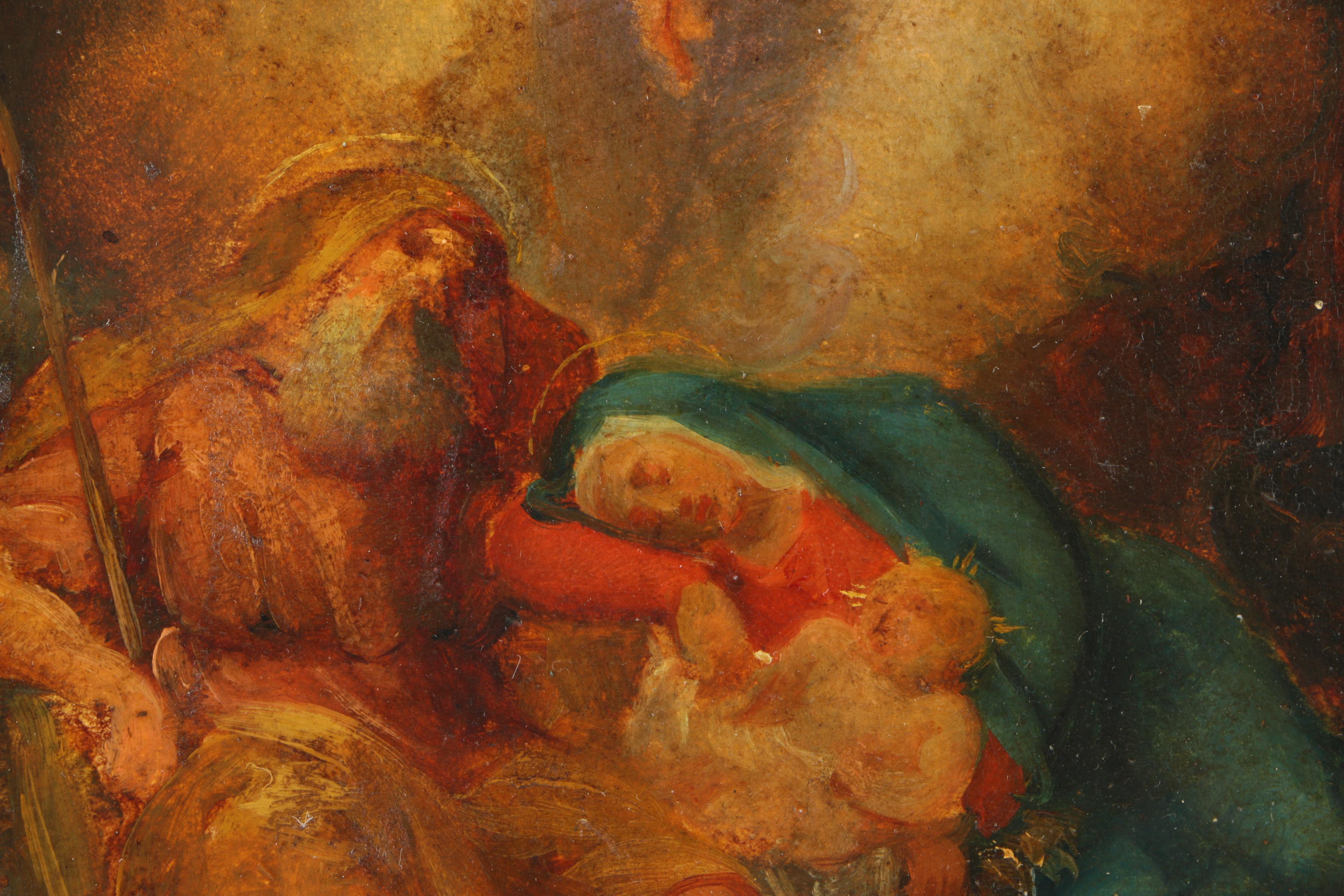 Oil Painting on Board of the Holy Family