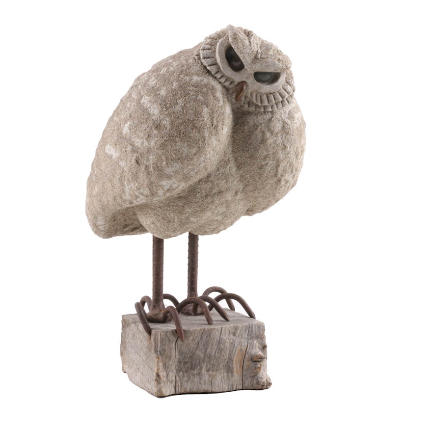 Mid-Century Owl Sculpture by California Artist Lou Rankin