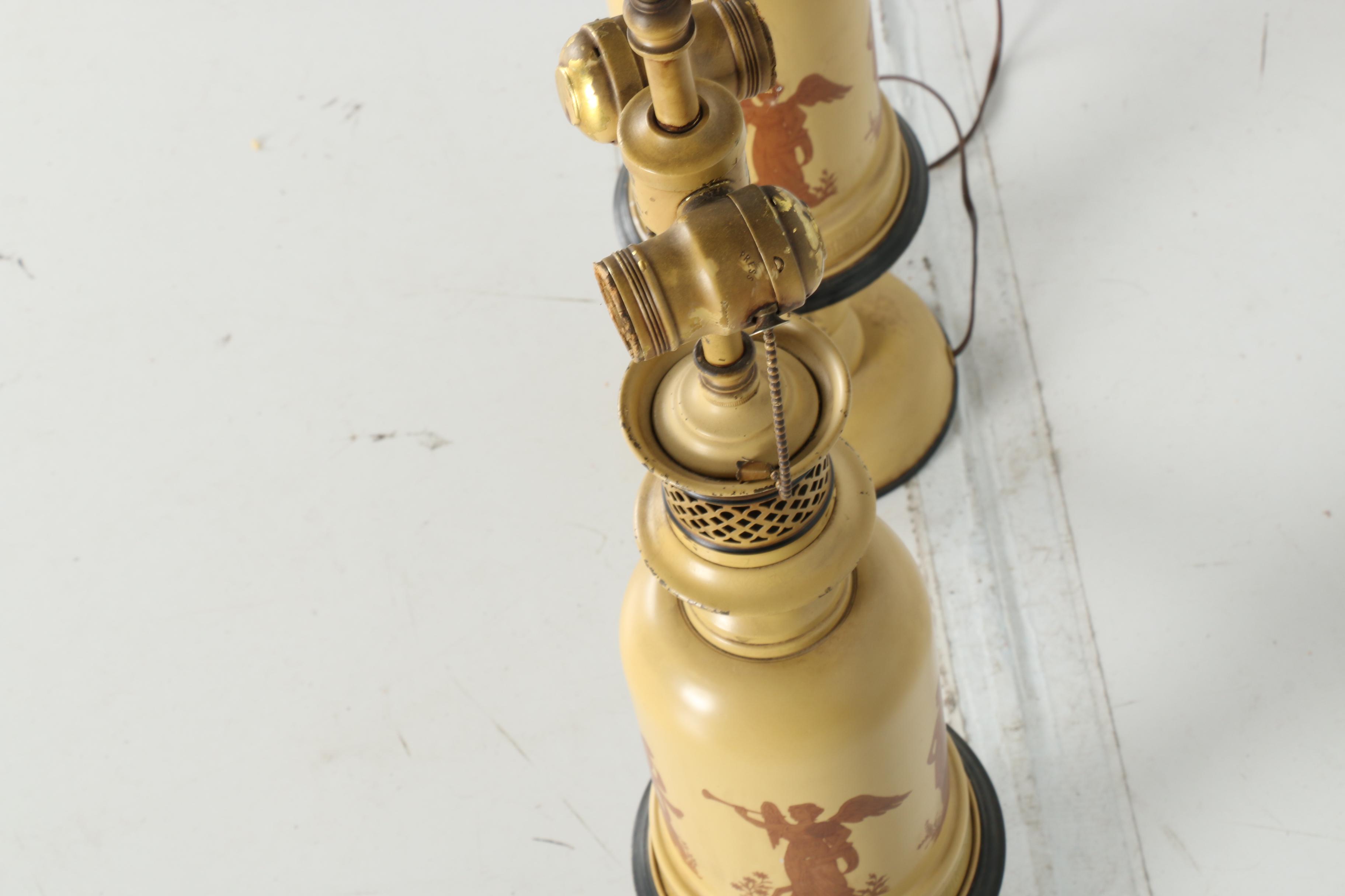 Painted Dual Socket Steel Table Lamps
