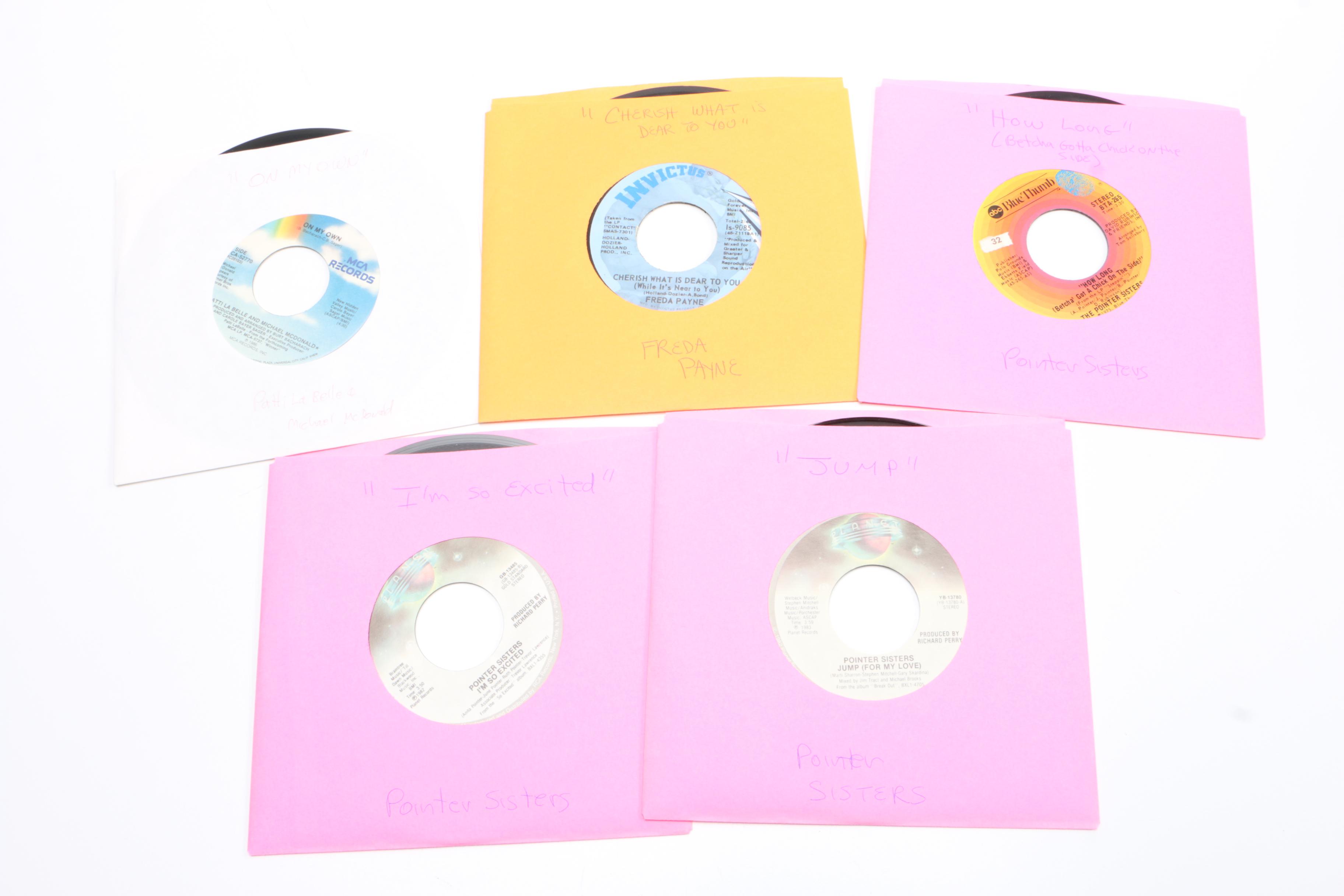 Collection of Motown and R&B Singles in Vintage Carrying Case