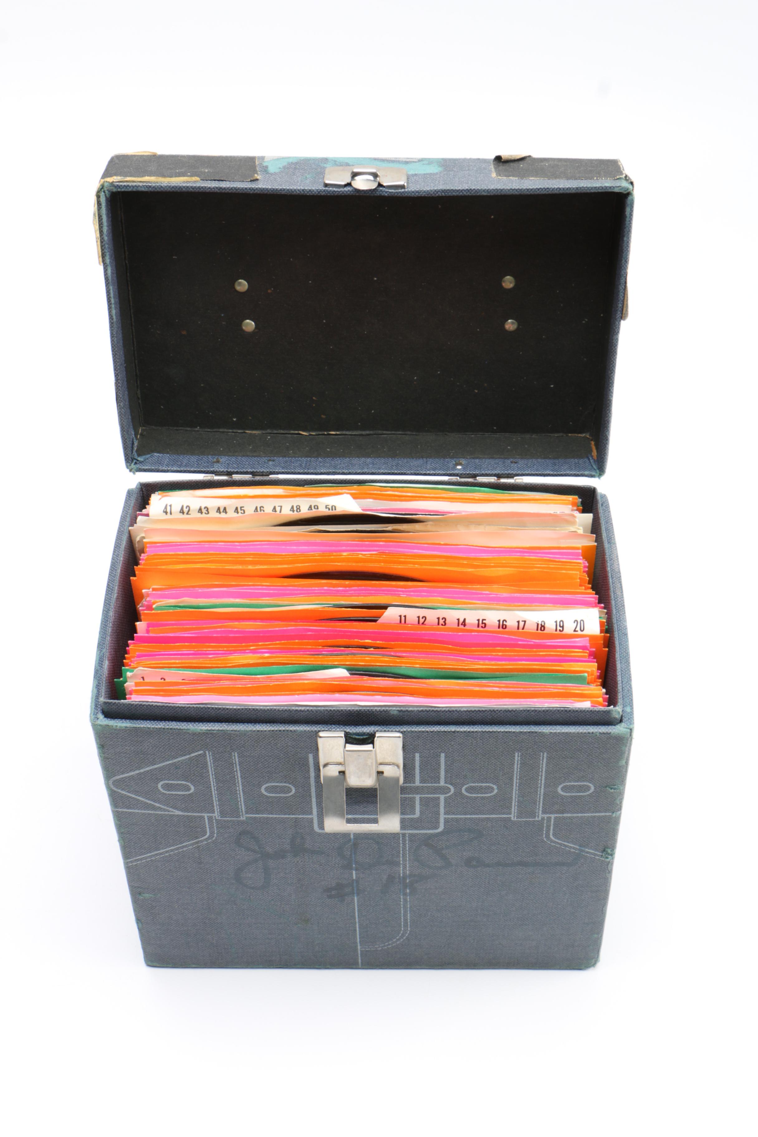 Collection of Motown and R&B Singles in Vintage Carrying Case