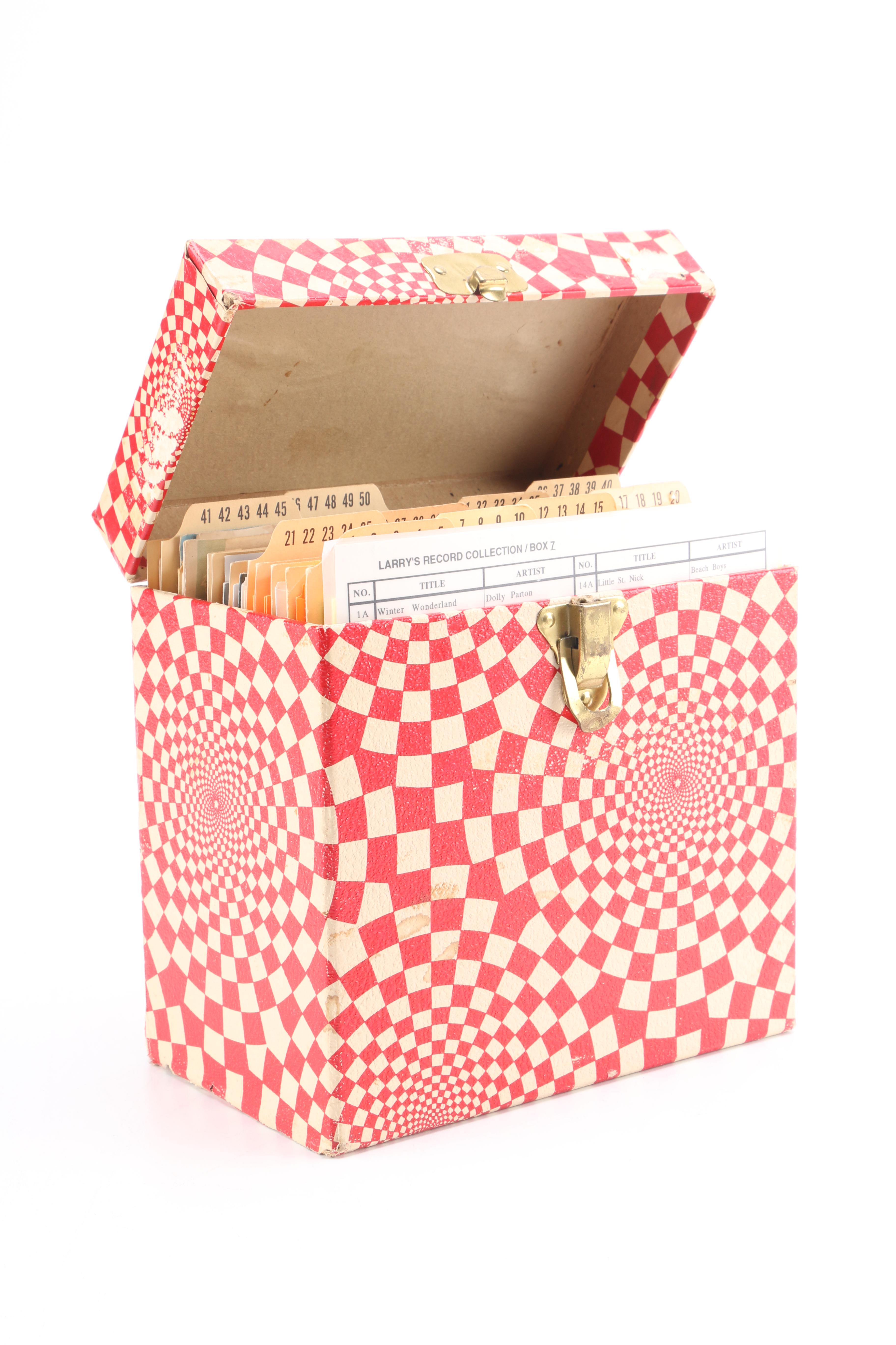 Collection of Christmas Singles in Vintage Red and White Carrying Case