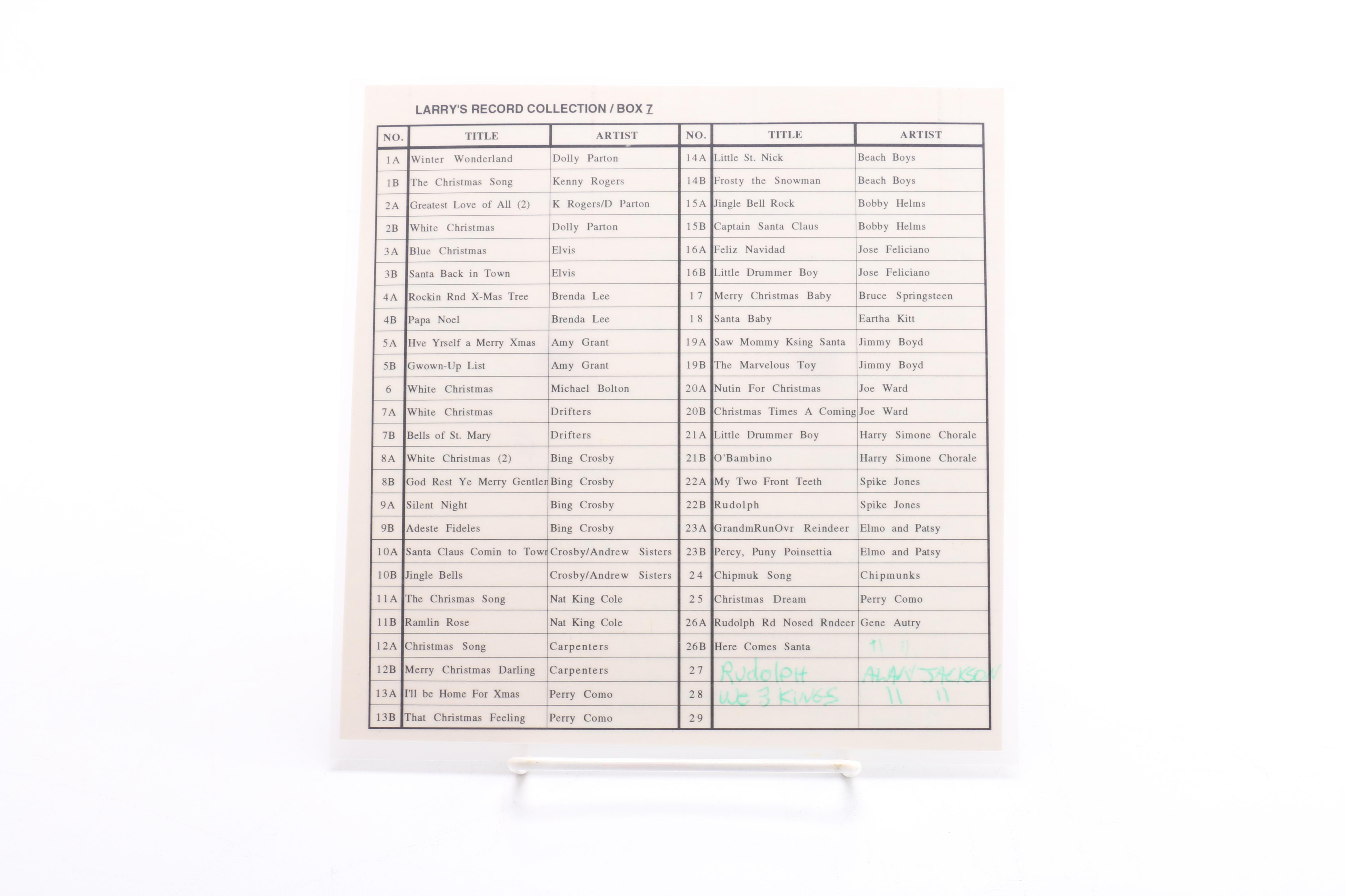 Collection of Christmas Singles in Vintage Red and White Carrying Case