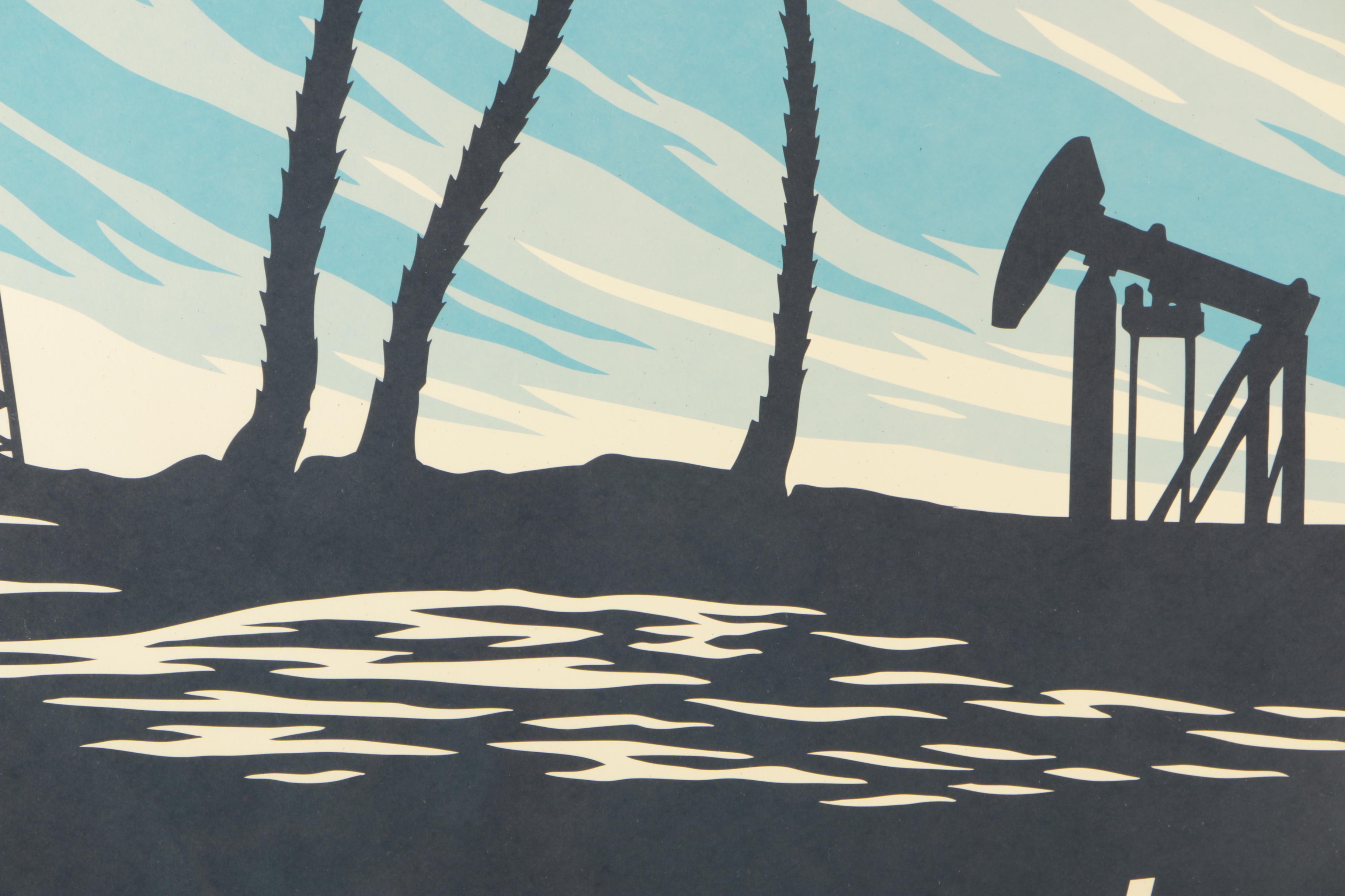 Shephard Fairey Lithograph On Paper "Lifeguard Not on Duty"