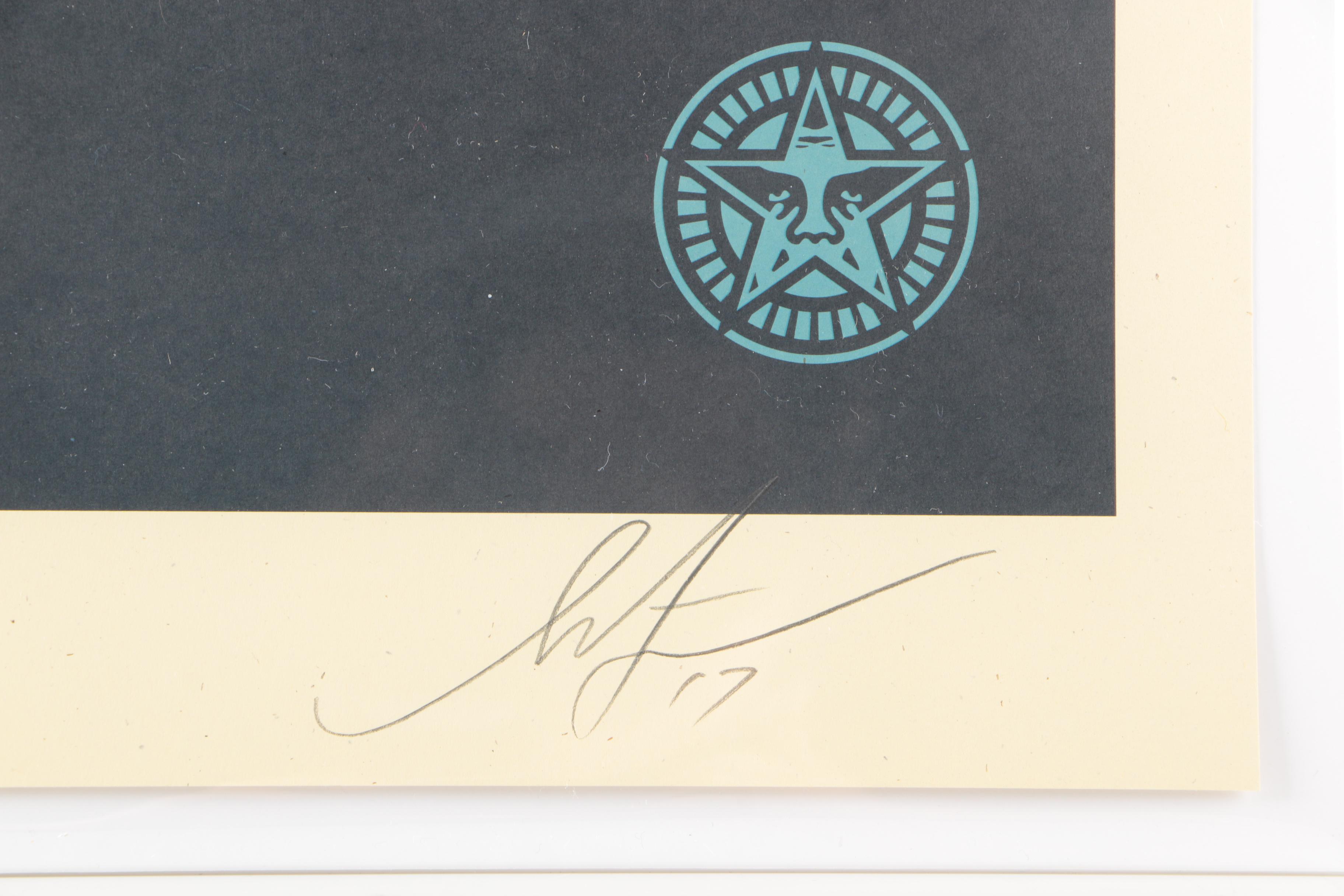 Shephard Fairey Lithograph On Paper "Lifeguard Not on Duty"