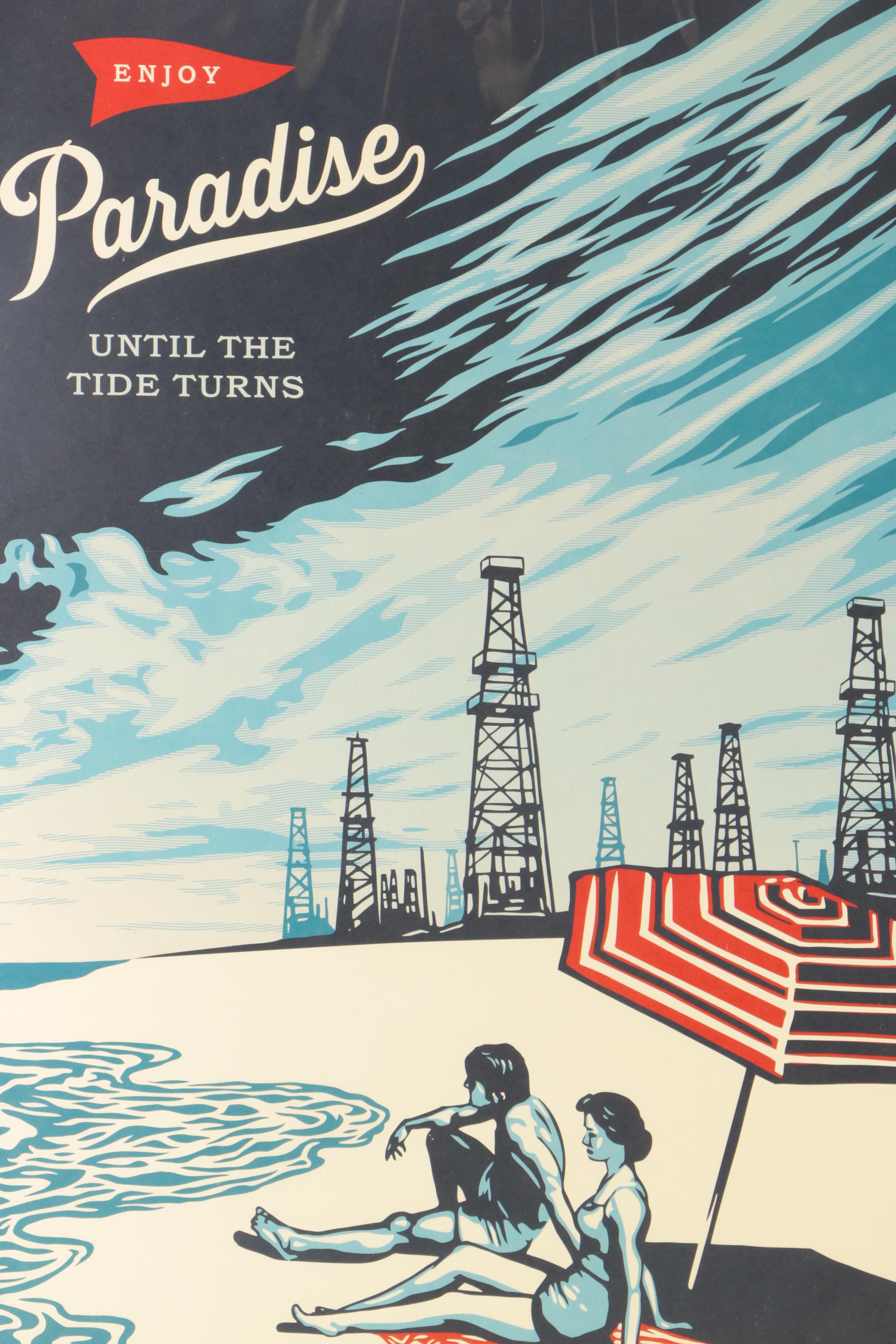Shephard Fairey Lithograph on Paper "Paradise Turns"