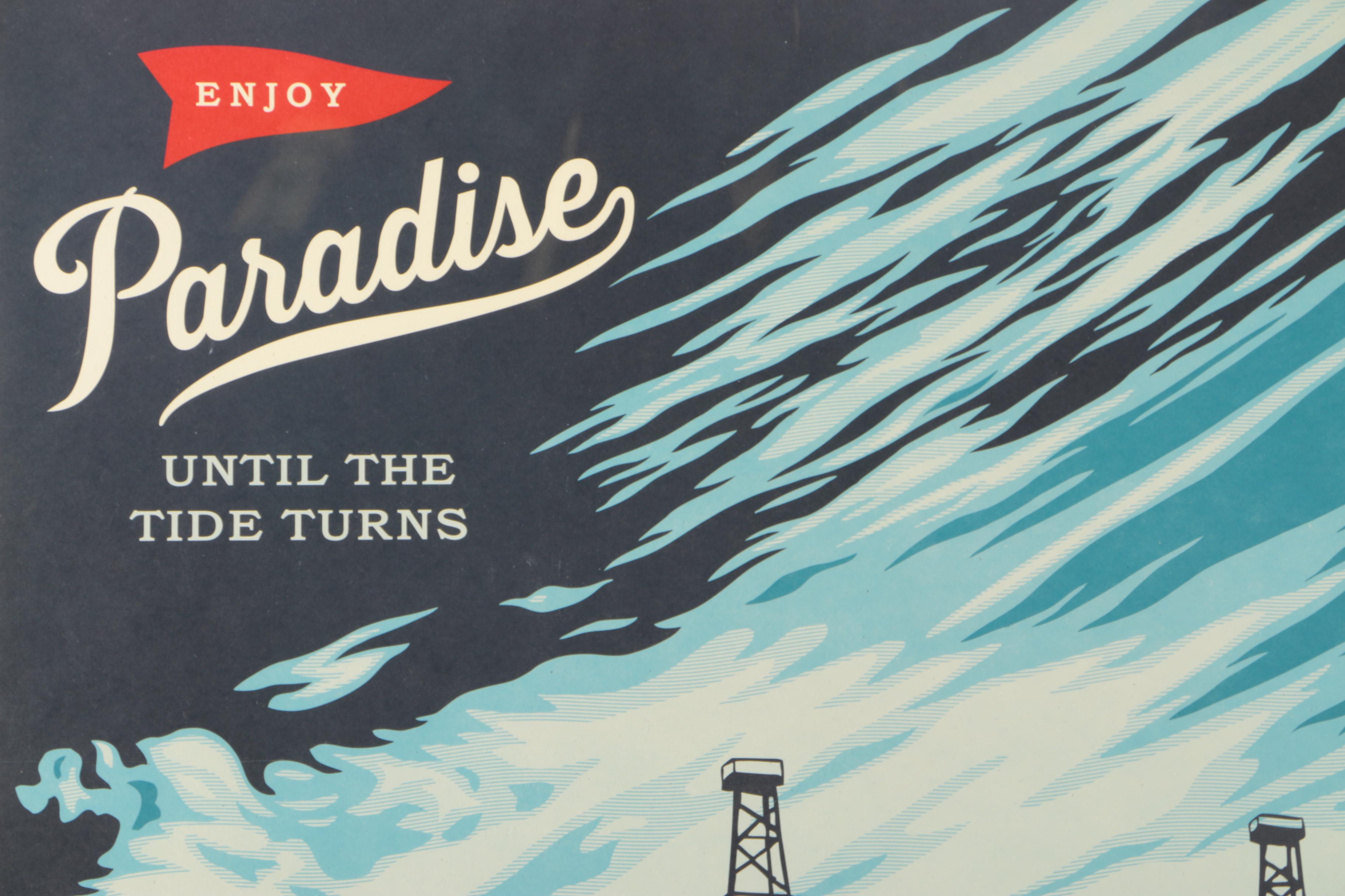 Shephard Fairey Lithograph on Paper "Paradise Turns"