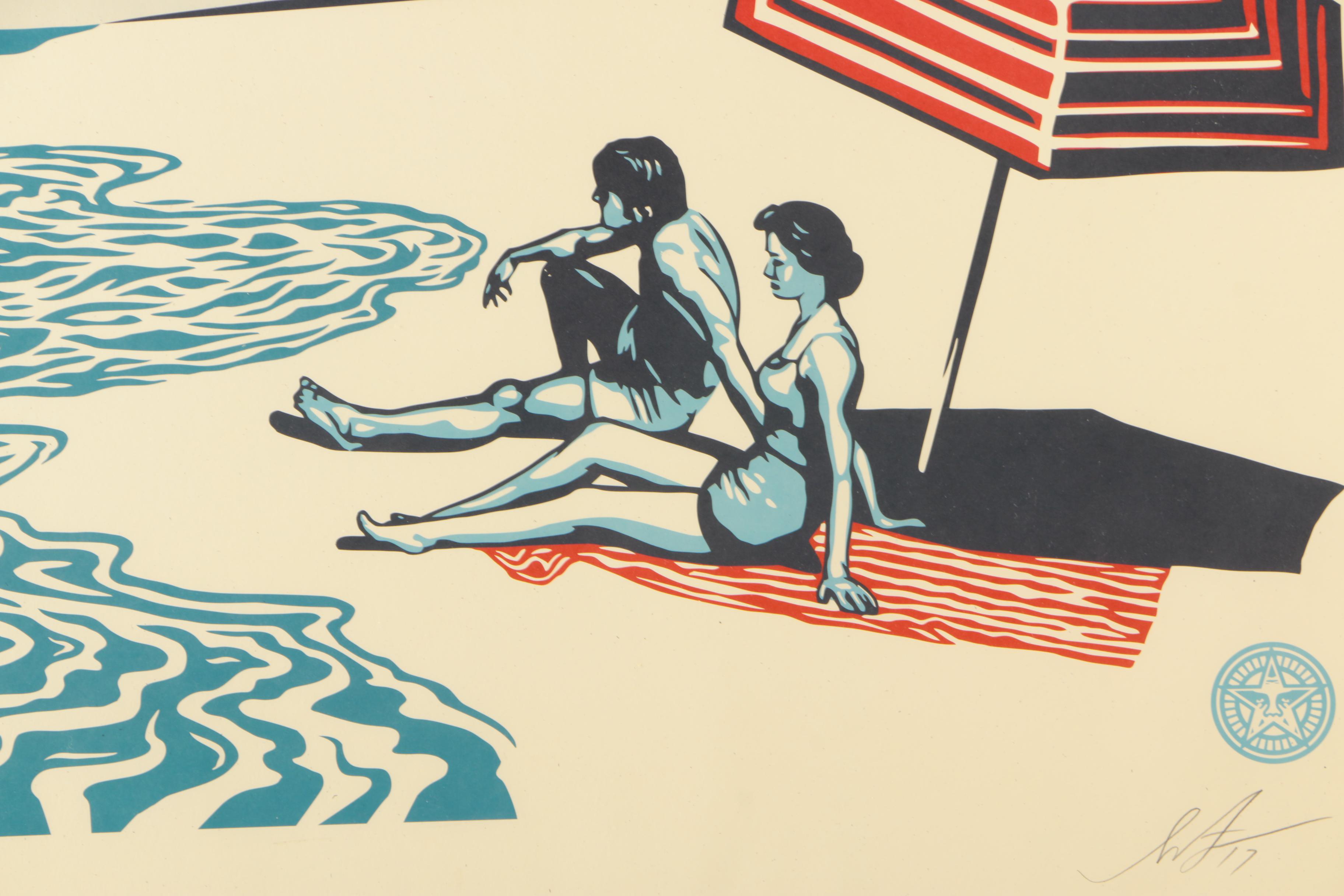 Shephard Fairey Lithograph on Paper "Paradise Turns"