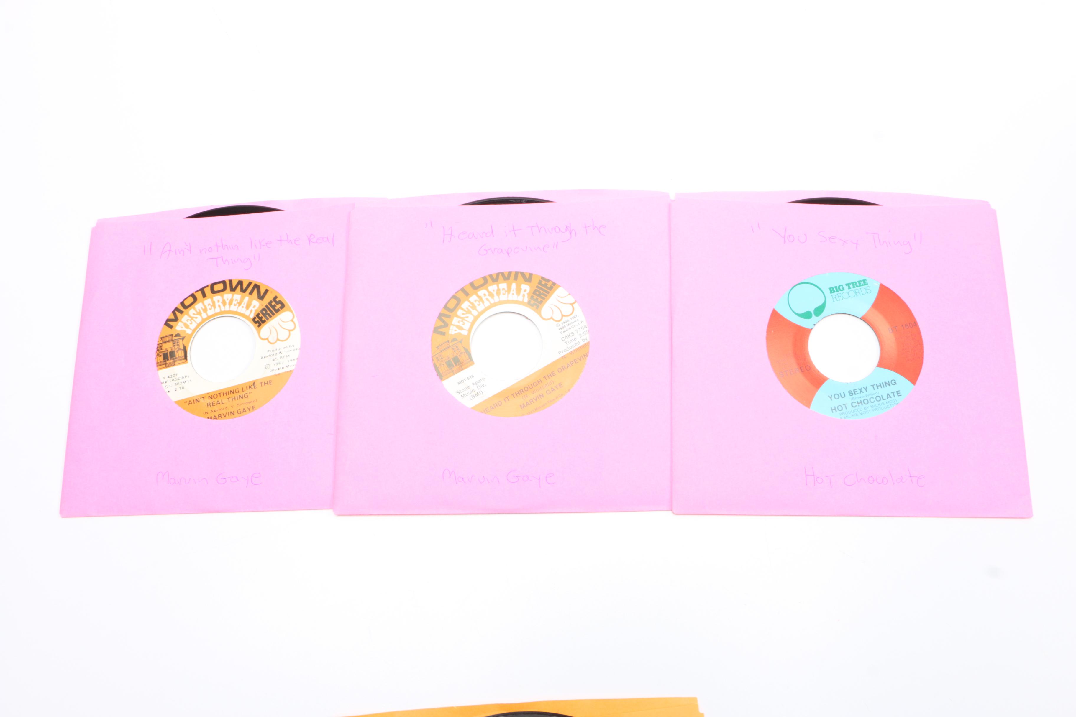 Vintage 45 RPM Record Carrying Case and Records