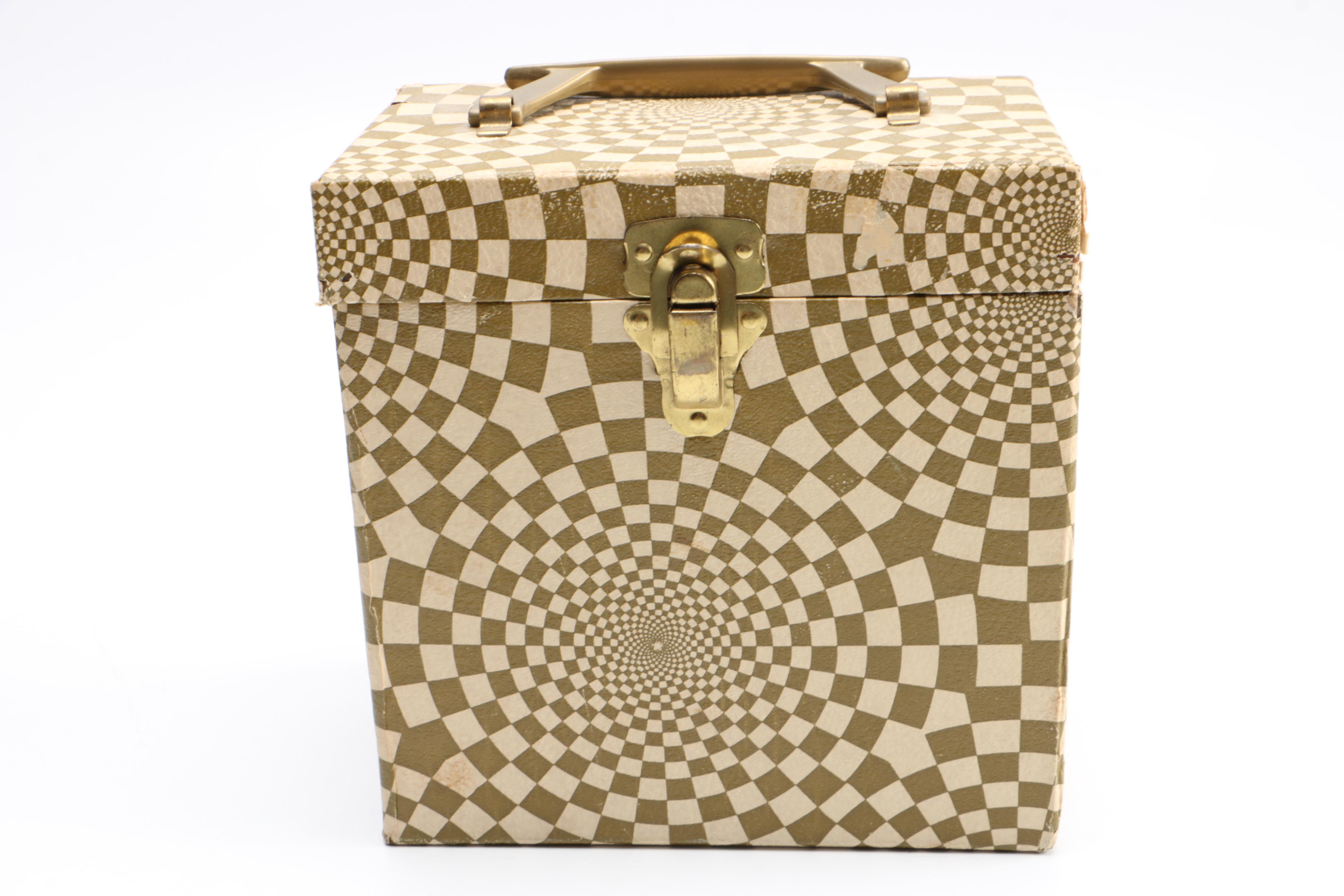 Vintage 45 RPM Record Carrying Case and Records