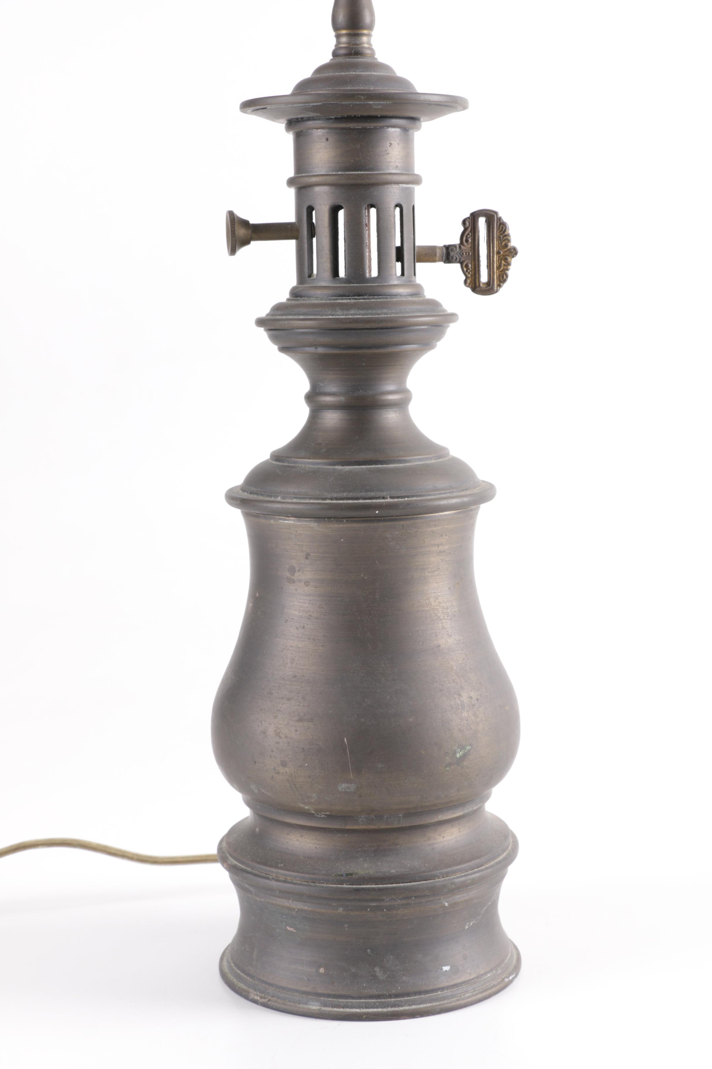 Turned Brass Table Lamp