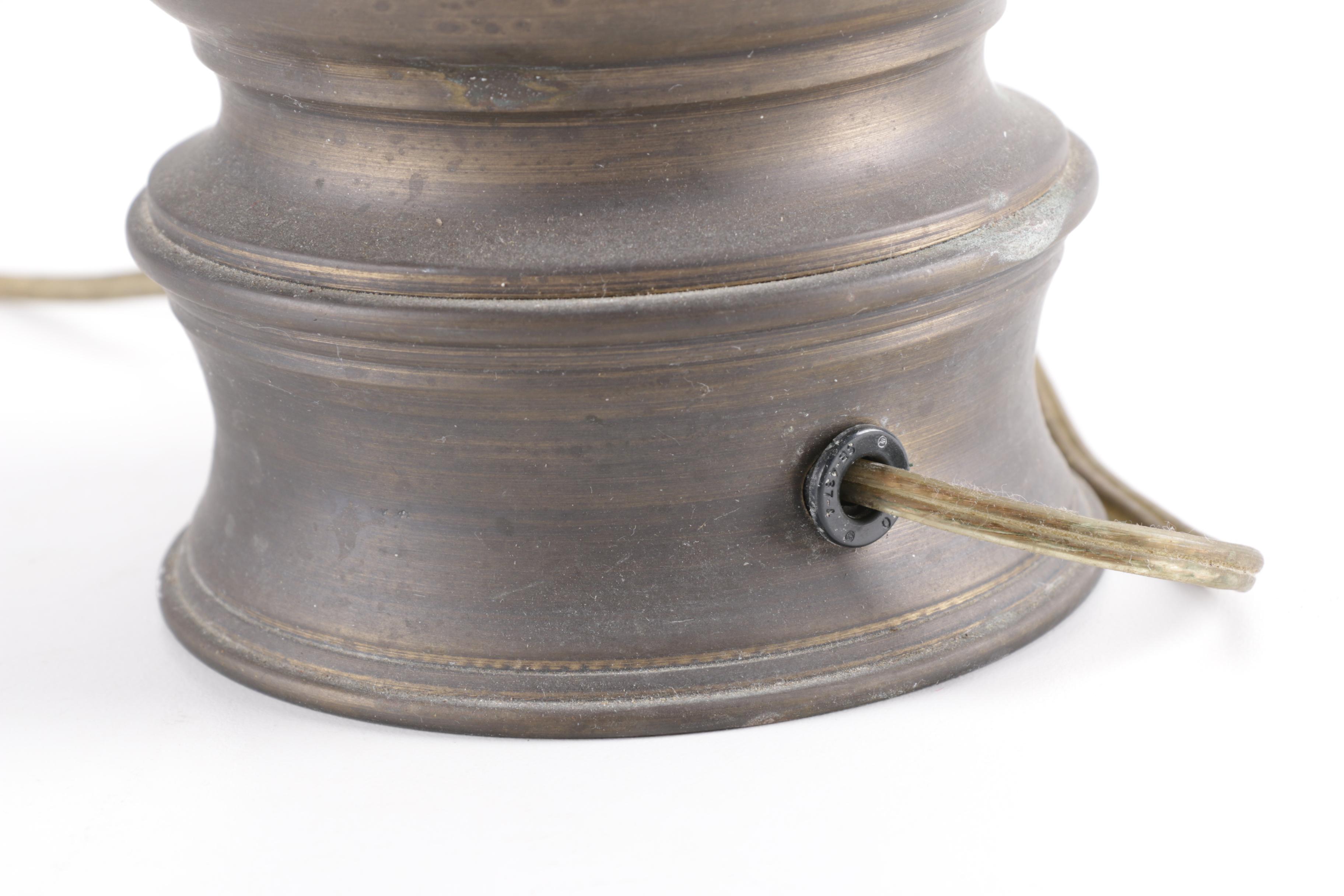 Turned Brass Table Lamp