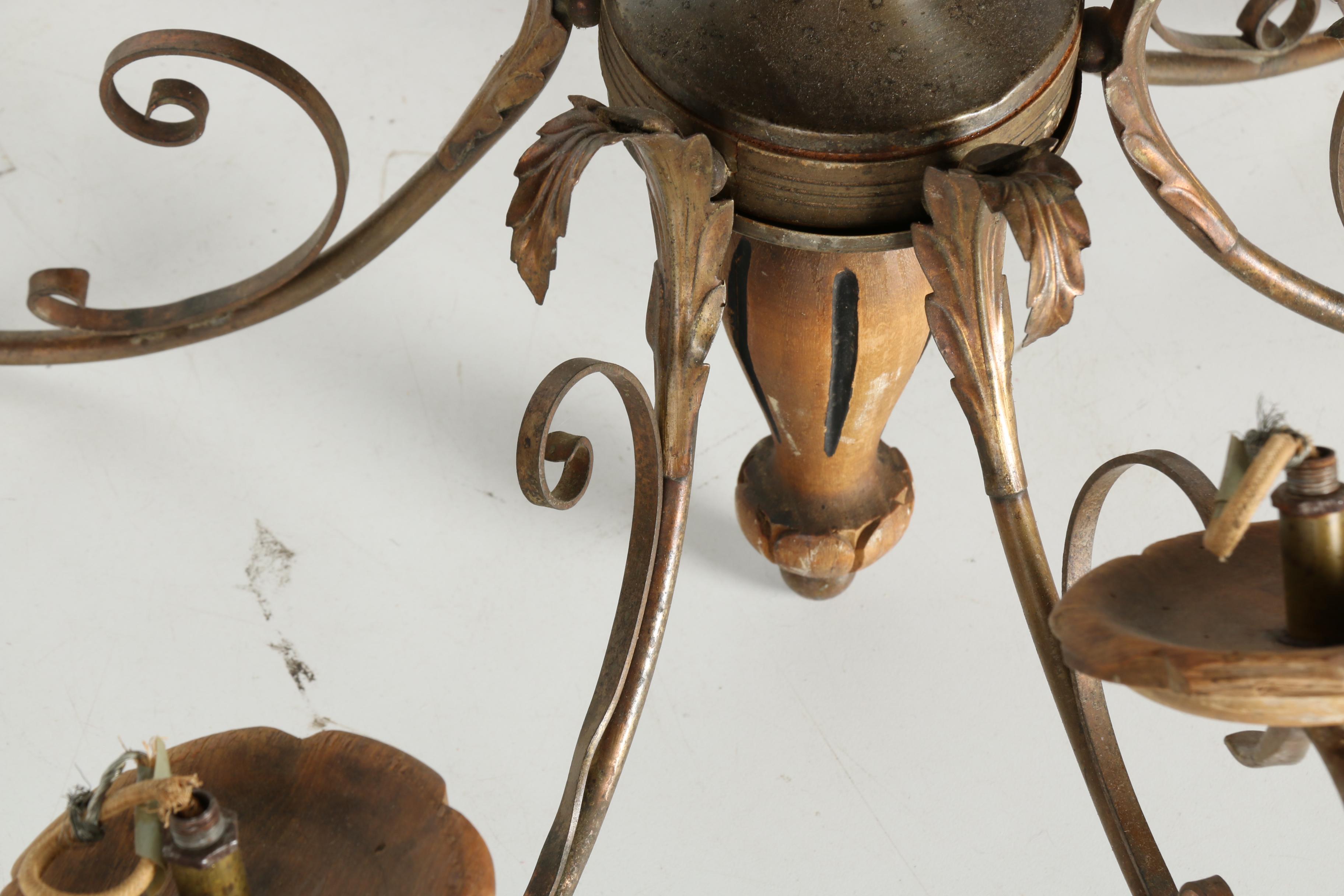 Brass Leaf Chandelier