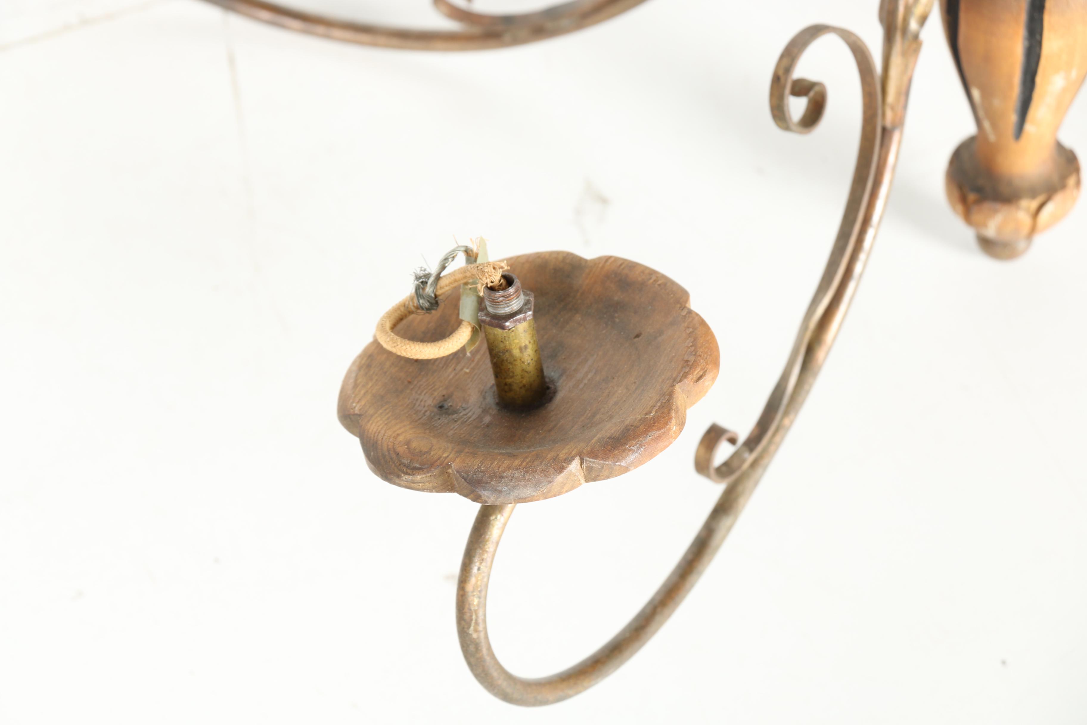 Brass Leaf Chandelier