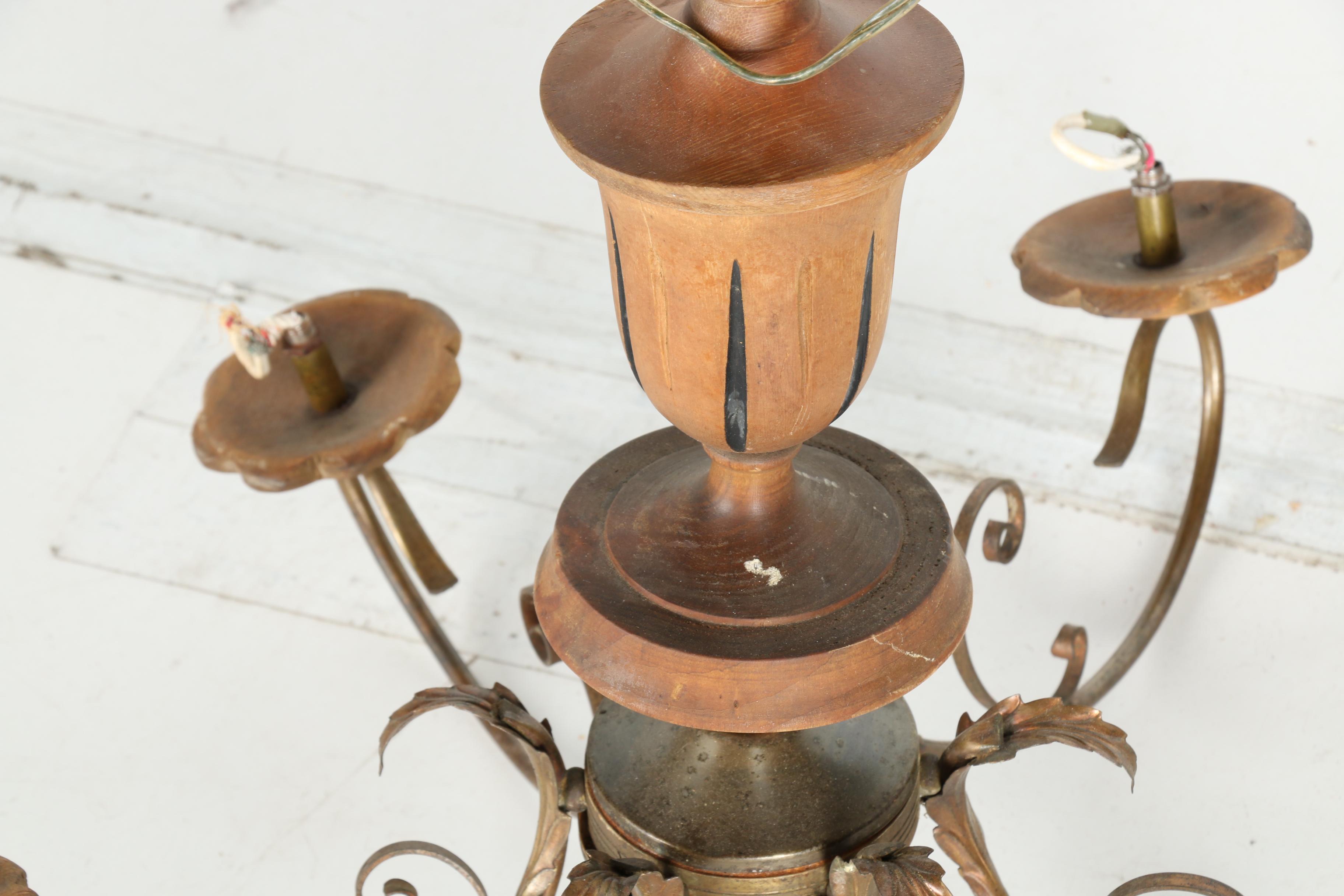 Brass Leaf Chandelier