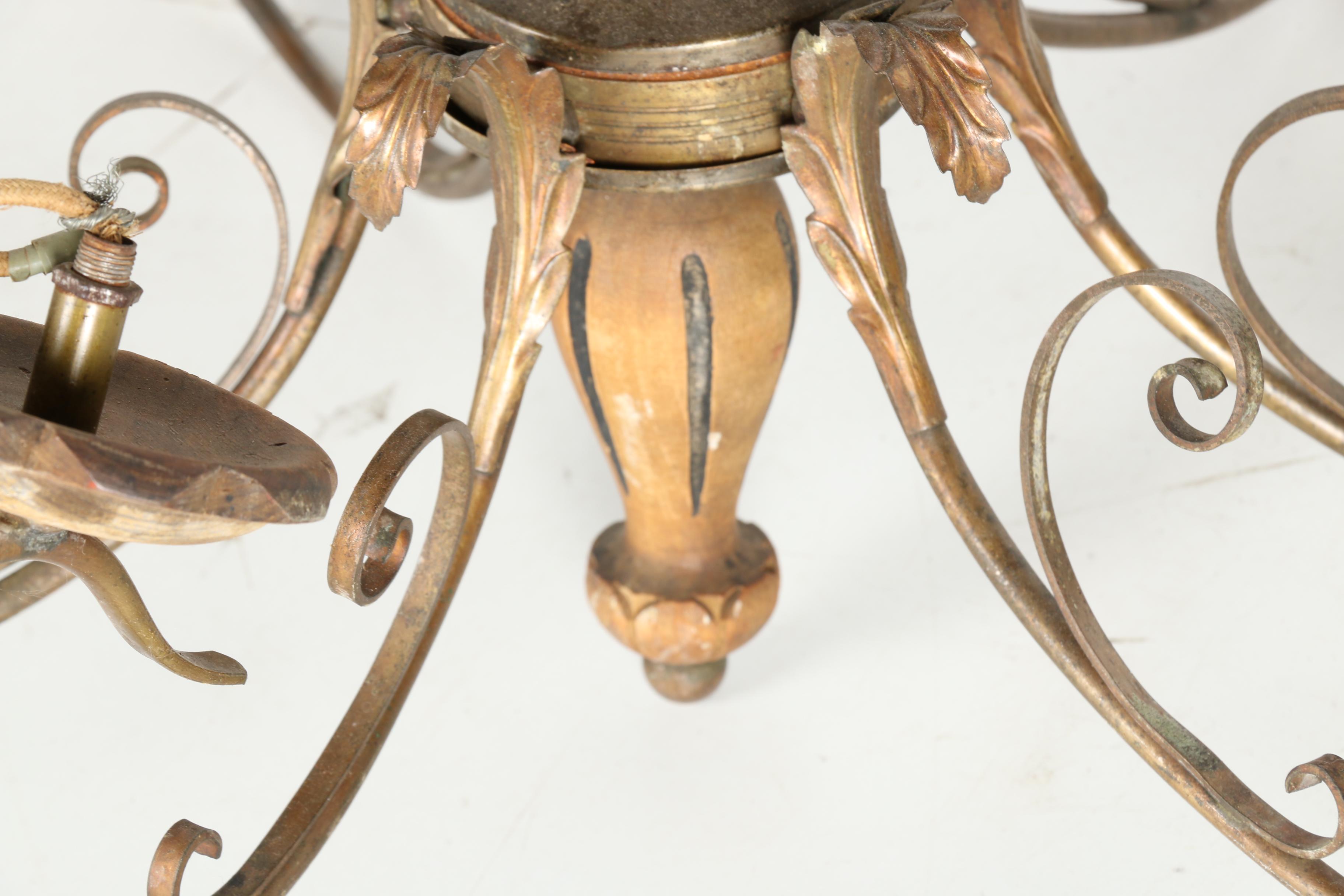 Brass Leaf Chandelier