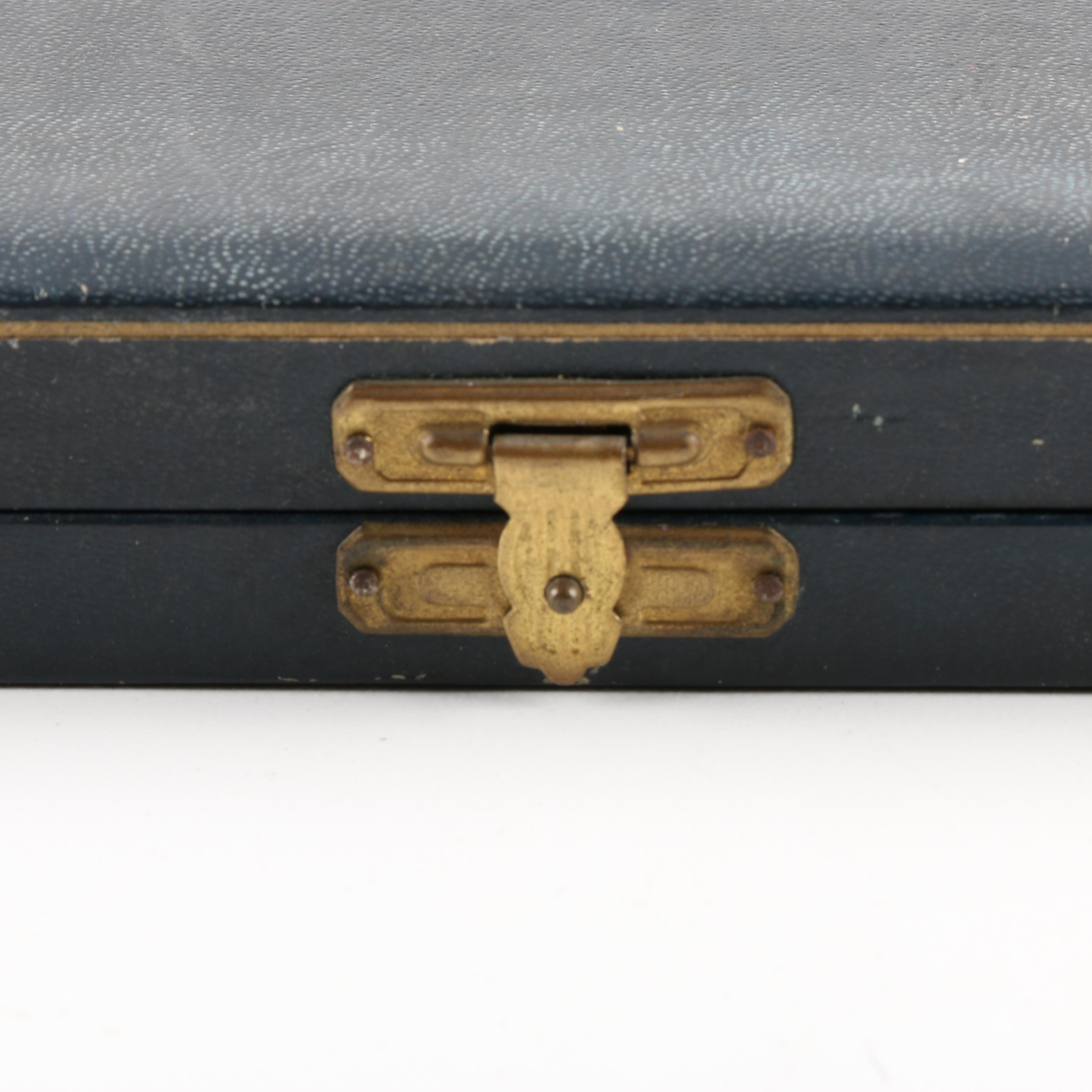 Silver Plate and Polished Stone Teaspoon Set