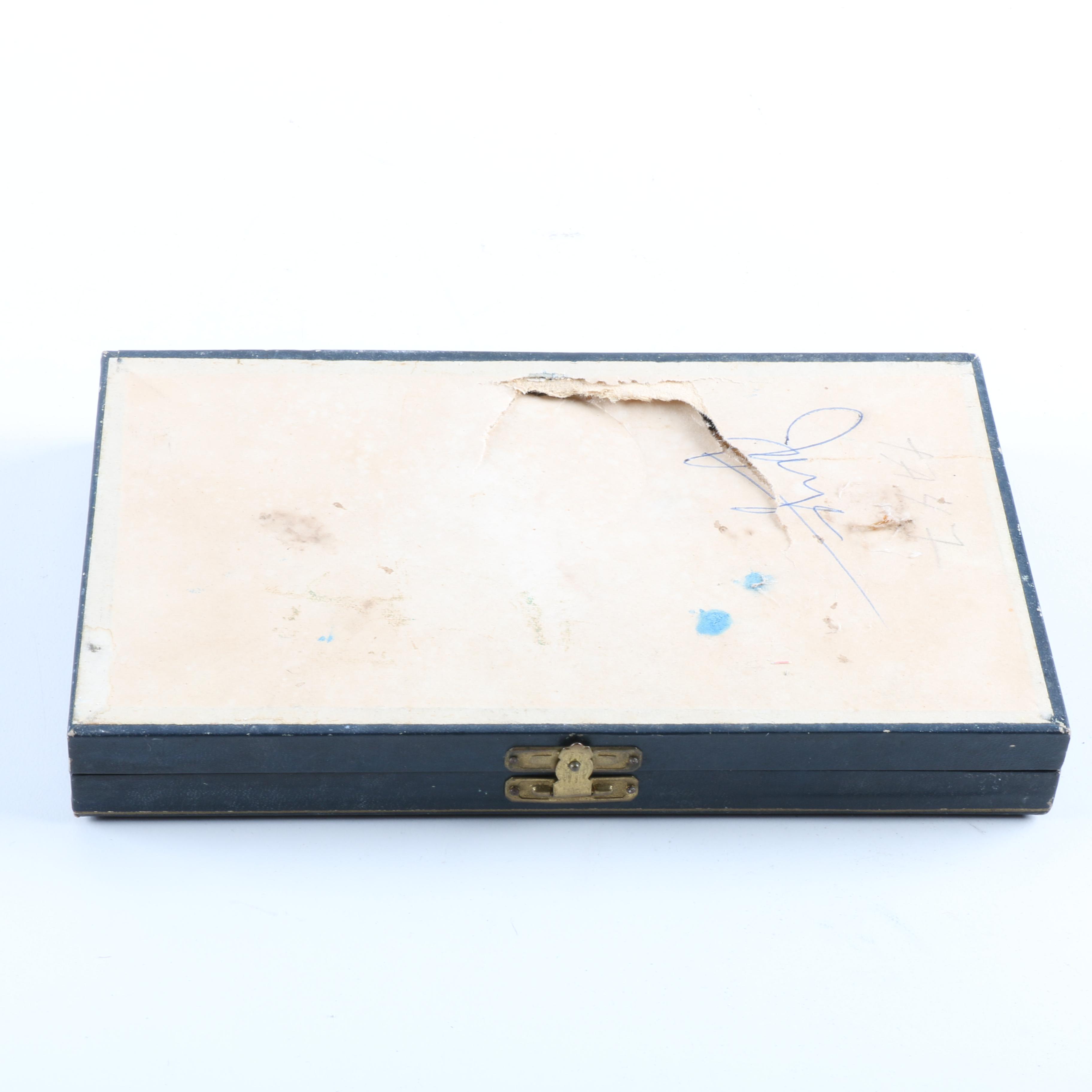 Silver Plate and Polished Stone Teaspoon Set