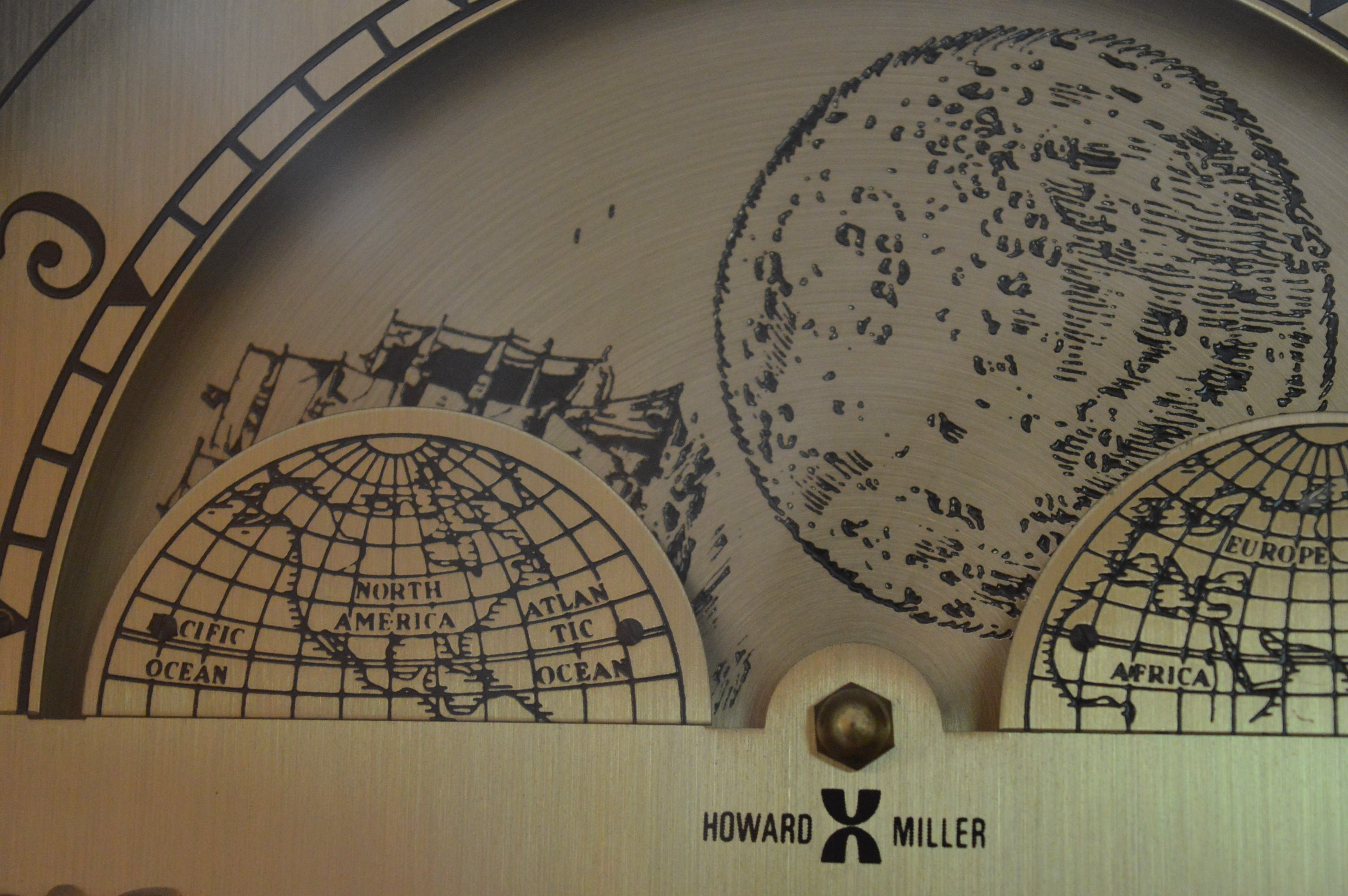 Queen Anne Style Mahogany Grandfather Clock by Howard Miller Clock Co.
