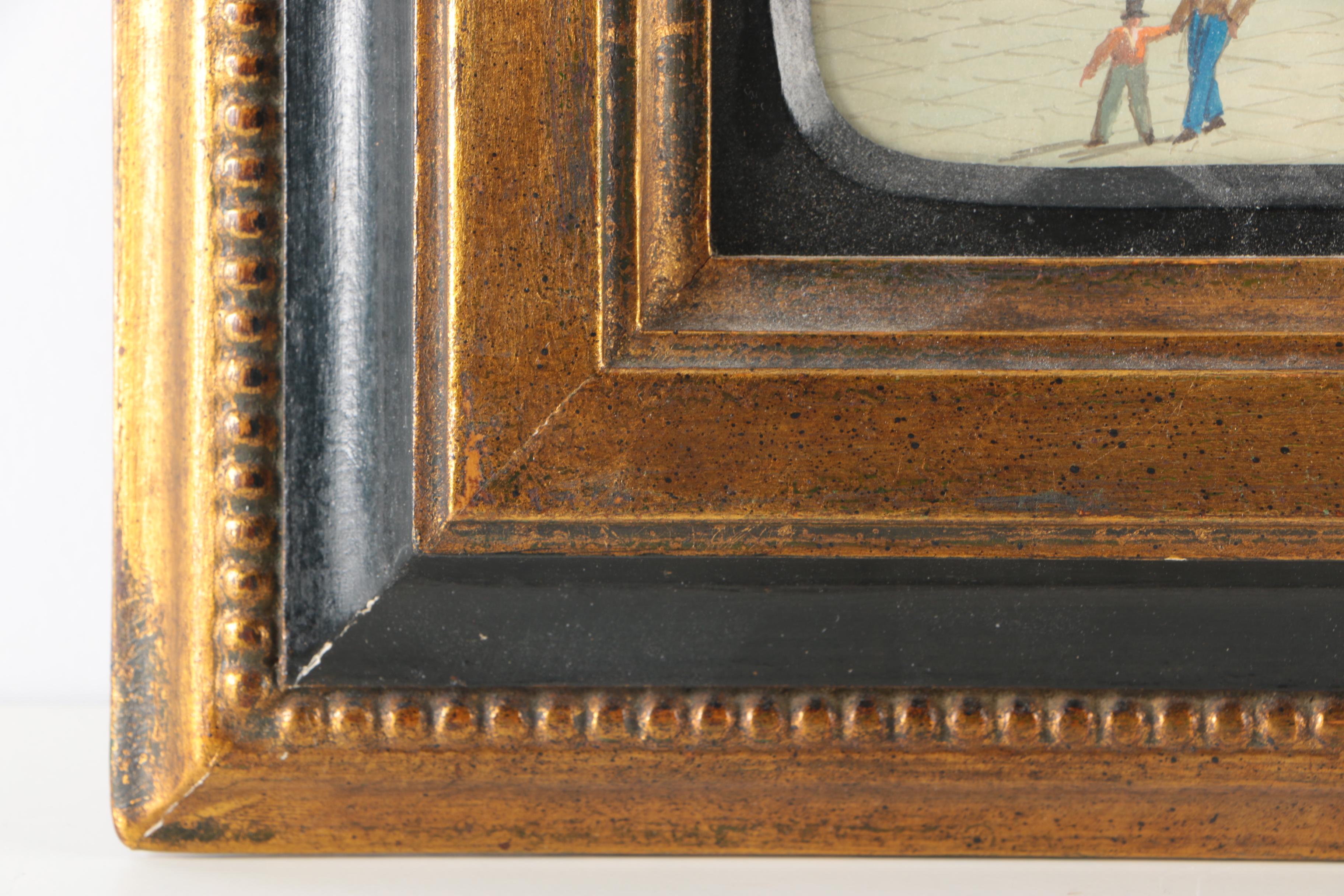 19th Century Grand Tour Gouache Waterfront Scenes of Mt. Vesuvius