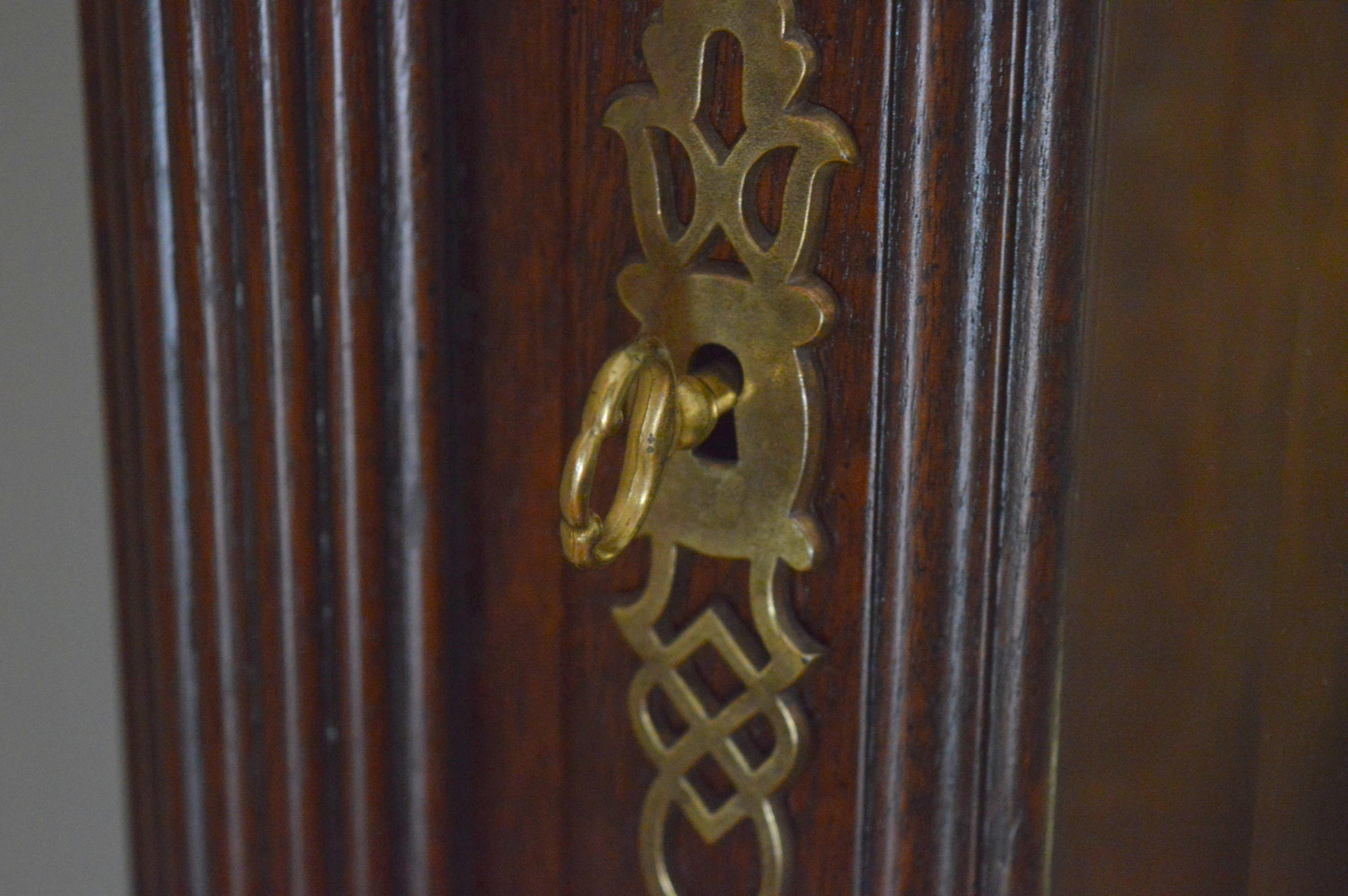 Queen Anne Style Mahogany Grandfather Clock by Howard Miller Clock Co.
