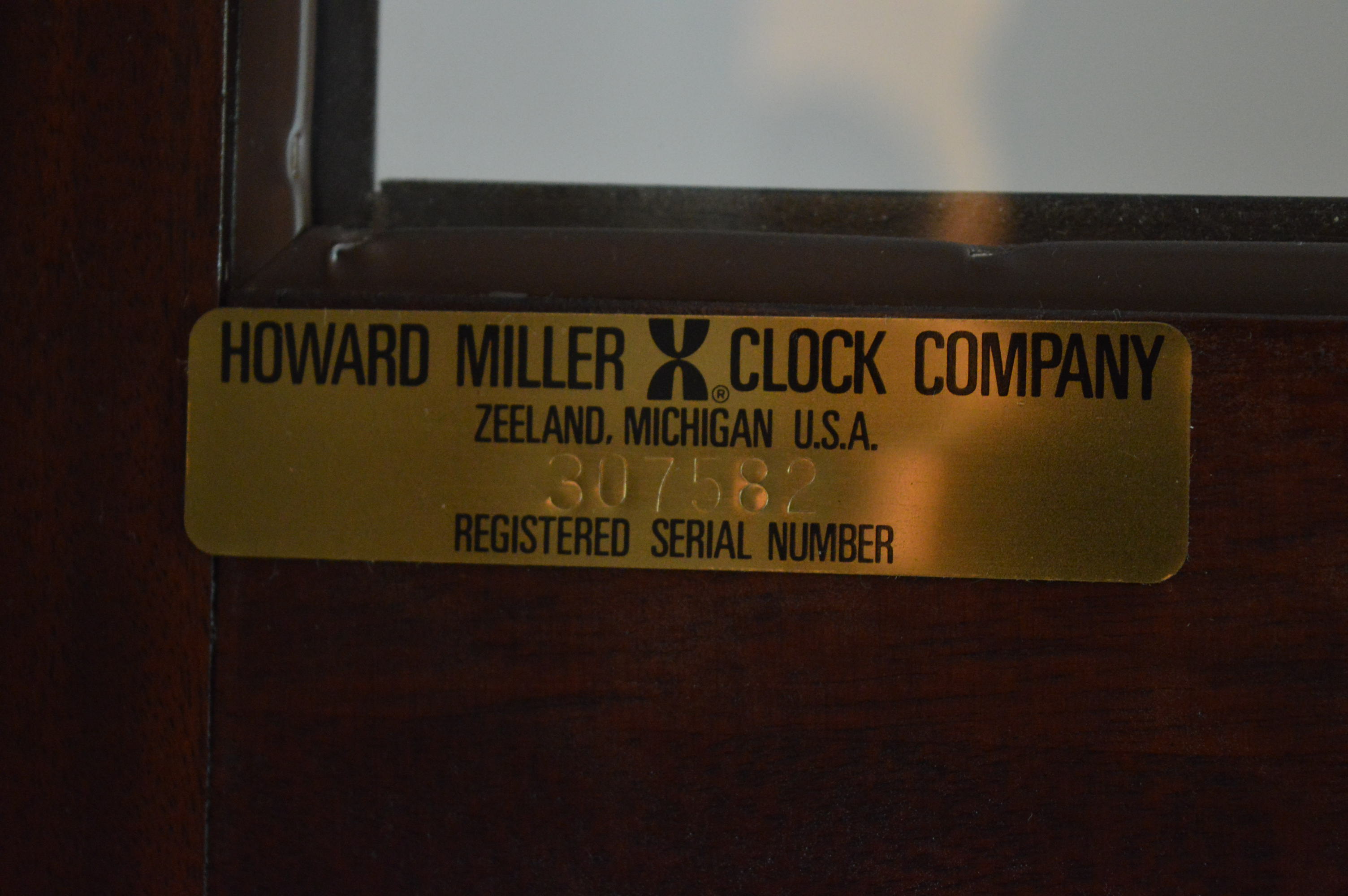 Queen Anne Style Mahogany Grandfather Clock by Howard Miller Clock Co.